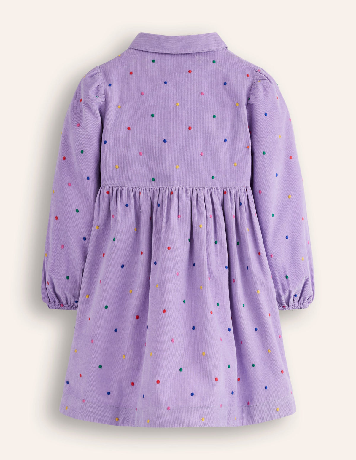 Puff Sleeve Shirt Dress-Aster Purple Embroidered Spot - Image 4