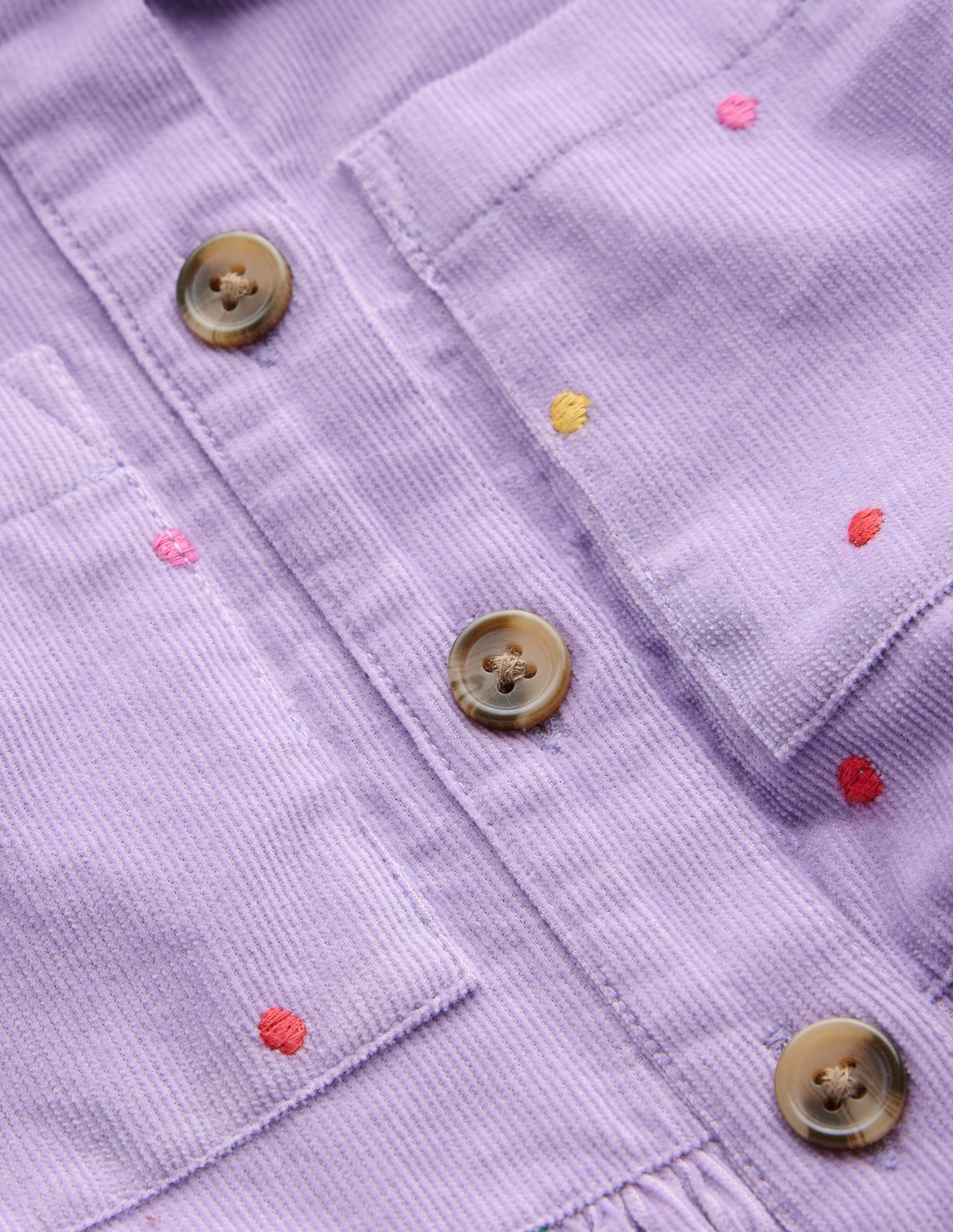 Puff Sleeve Shirt Dress-Aster Purple Embroidered Spot - Image 5