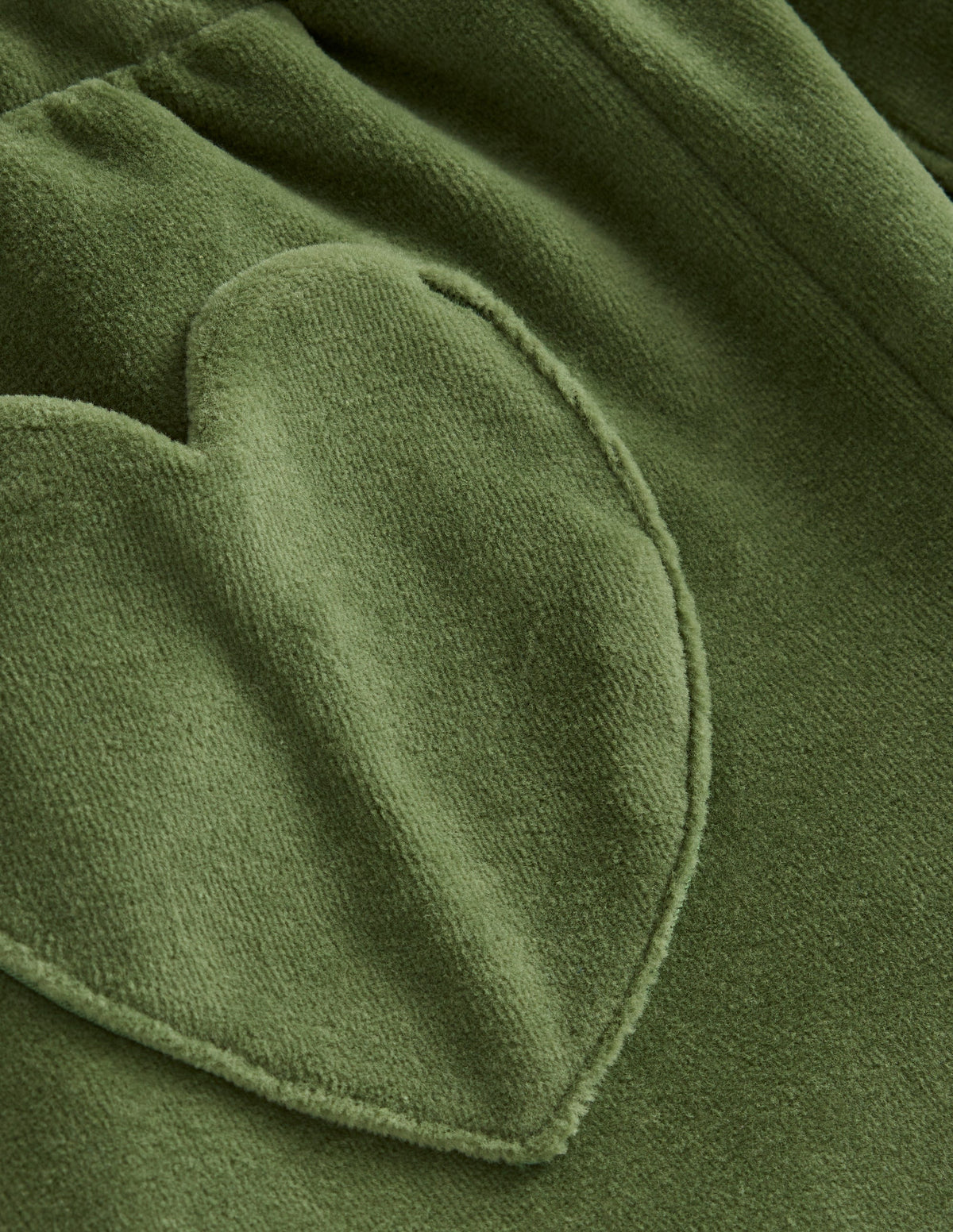 Heart Pocket Velour Jogger-Safari Green - Image 3