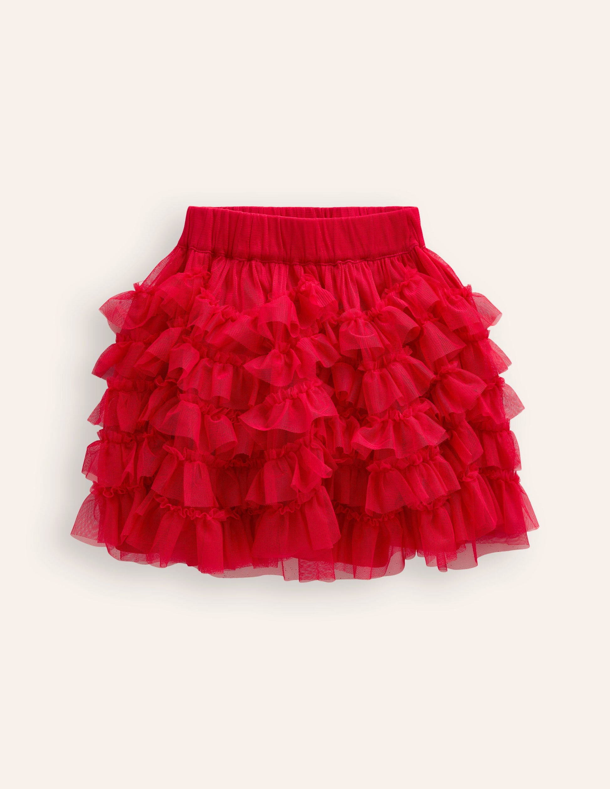 Ruffle Tulle Skirt-Poppy Red-1
