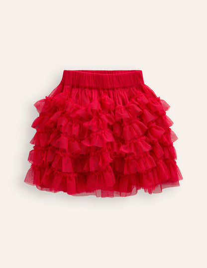 Ruffle Tulle Skirt-Poppy Red-1