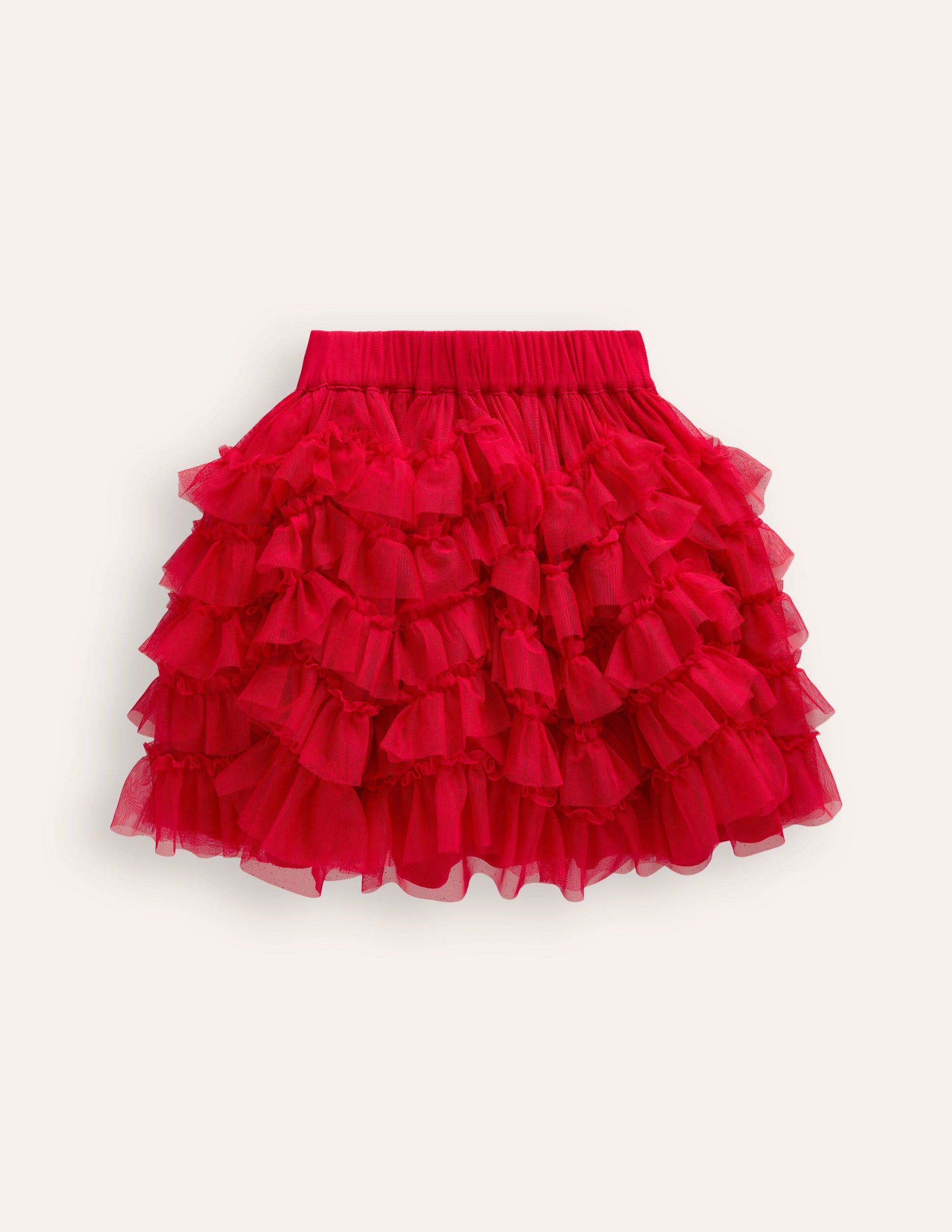 Ruffle Tulle Skirt-Poppy Red-2