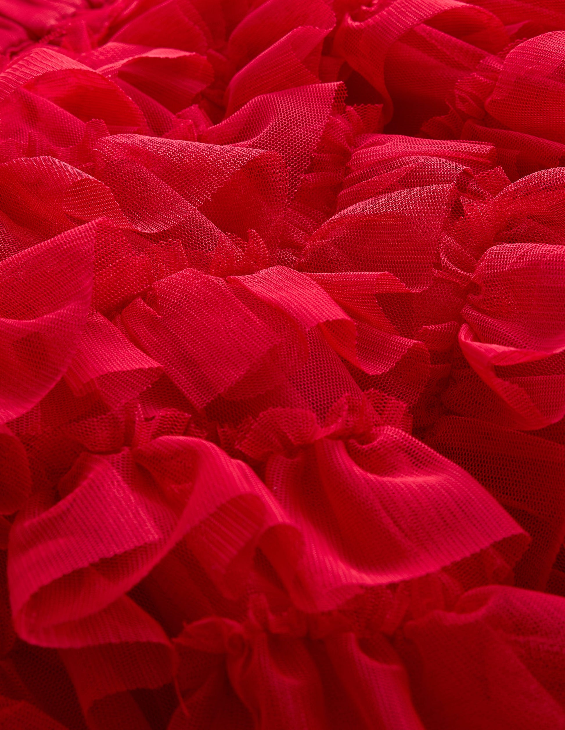 Ruffle Tulle Skirt-Poppy Red-3