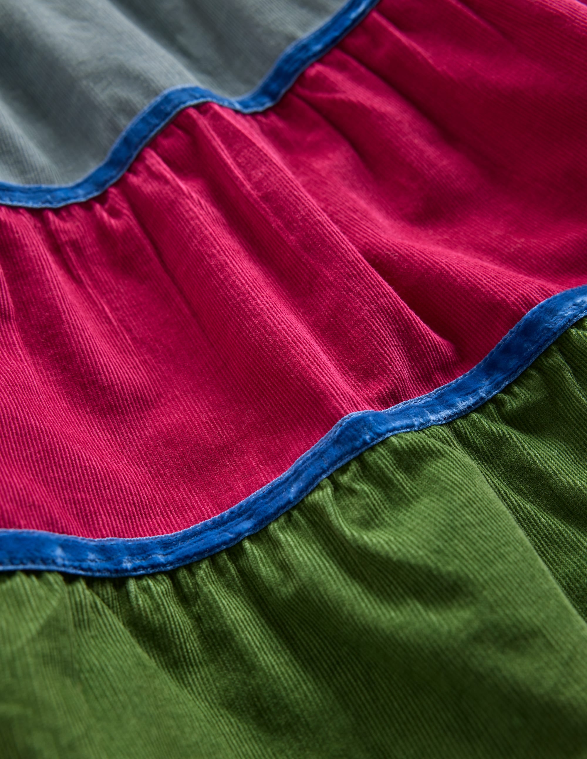 Cord Tiered Twirly Dress-Multi Rainbow - Image 3