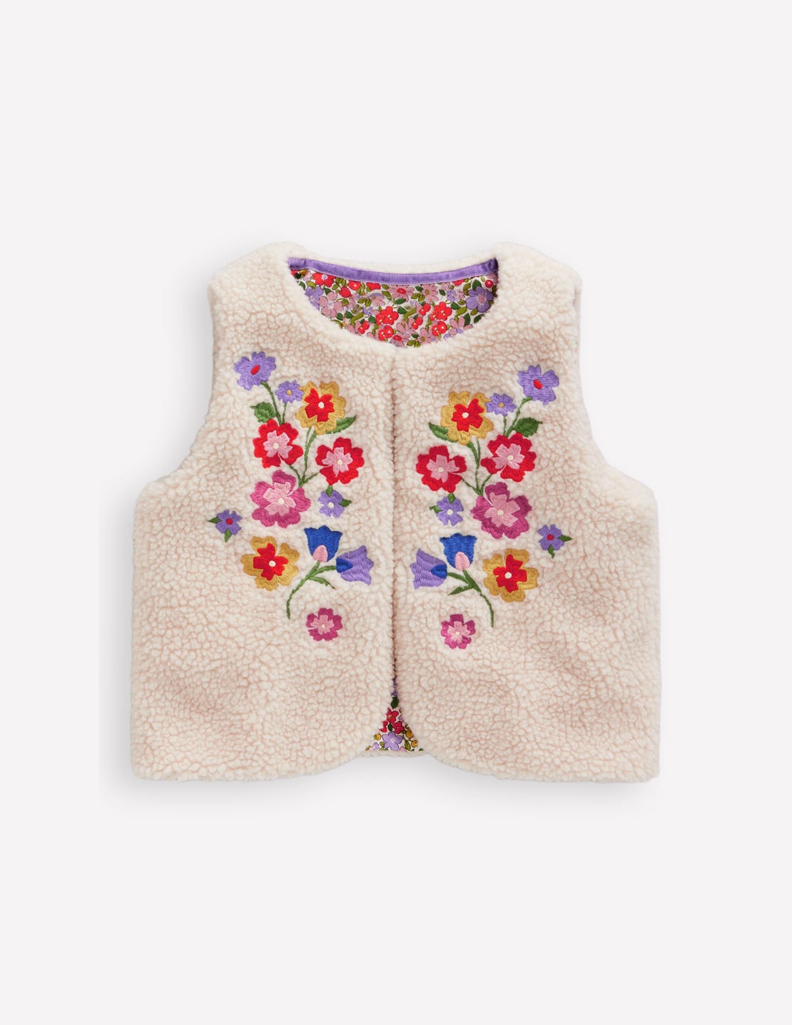Borg Gilet-Oatmeal Embroidery - Image 1