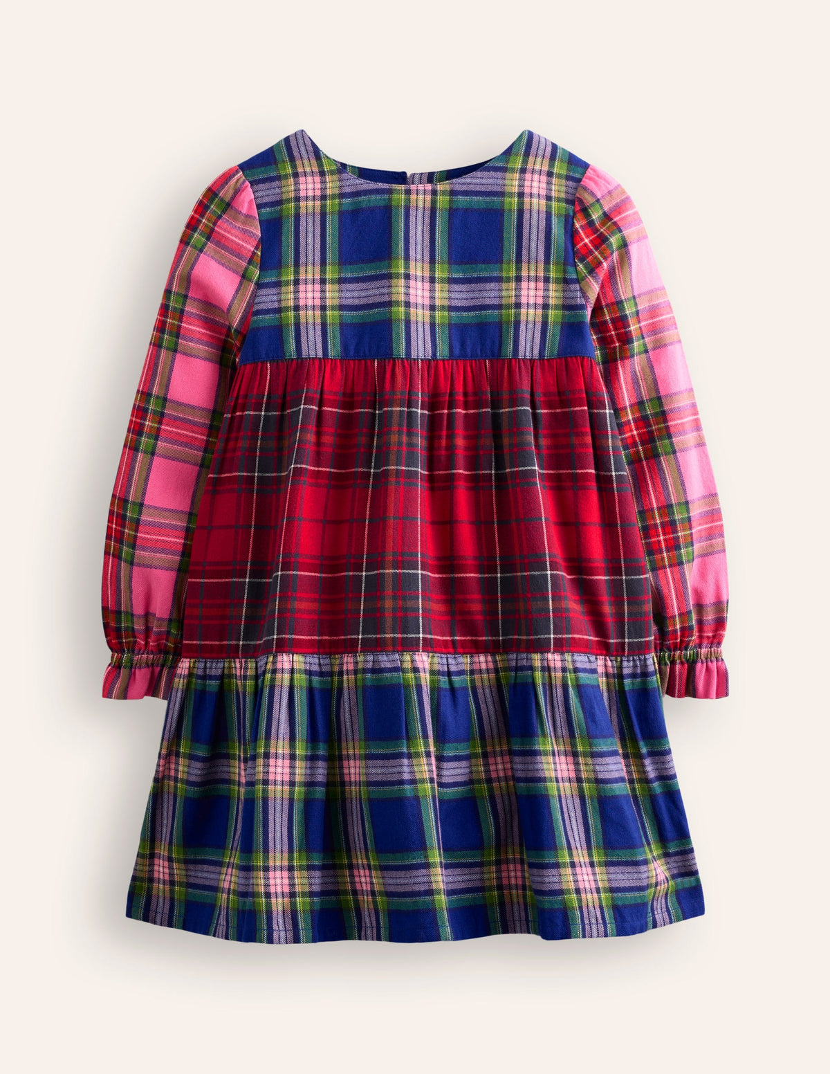 Betsy Tiered Twirly Dress-Tartan Hotchpotch - Image 1
