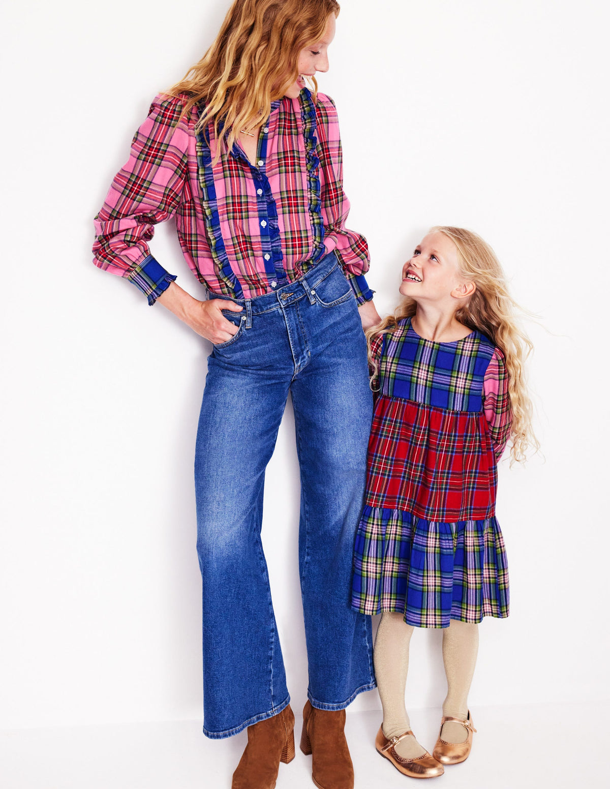 Betsy Tiered Twirly Dress-Tartan Hotchpotch - Image 4
