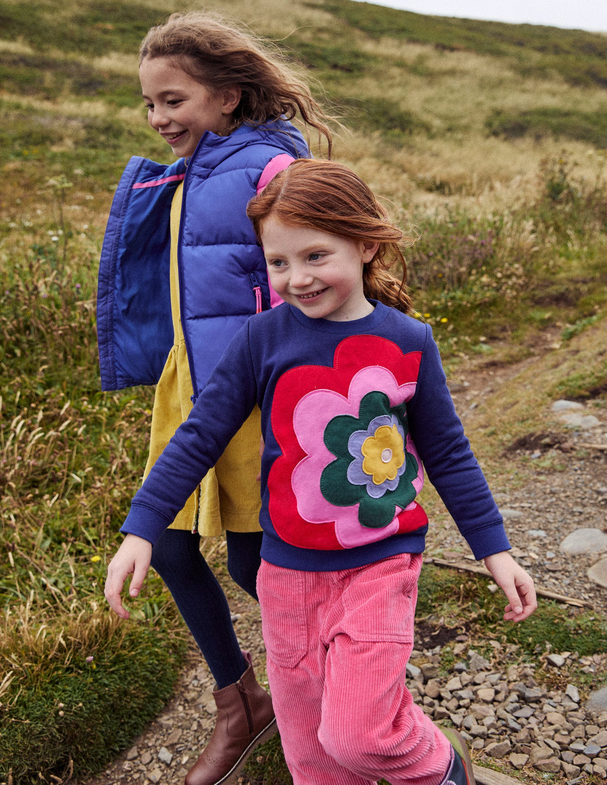 Appliqué Sweatshirt-Sapphire Blue Flower-4