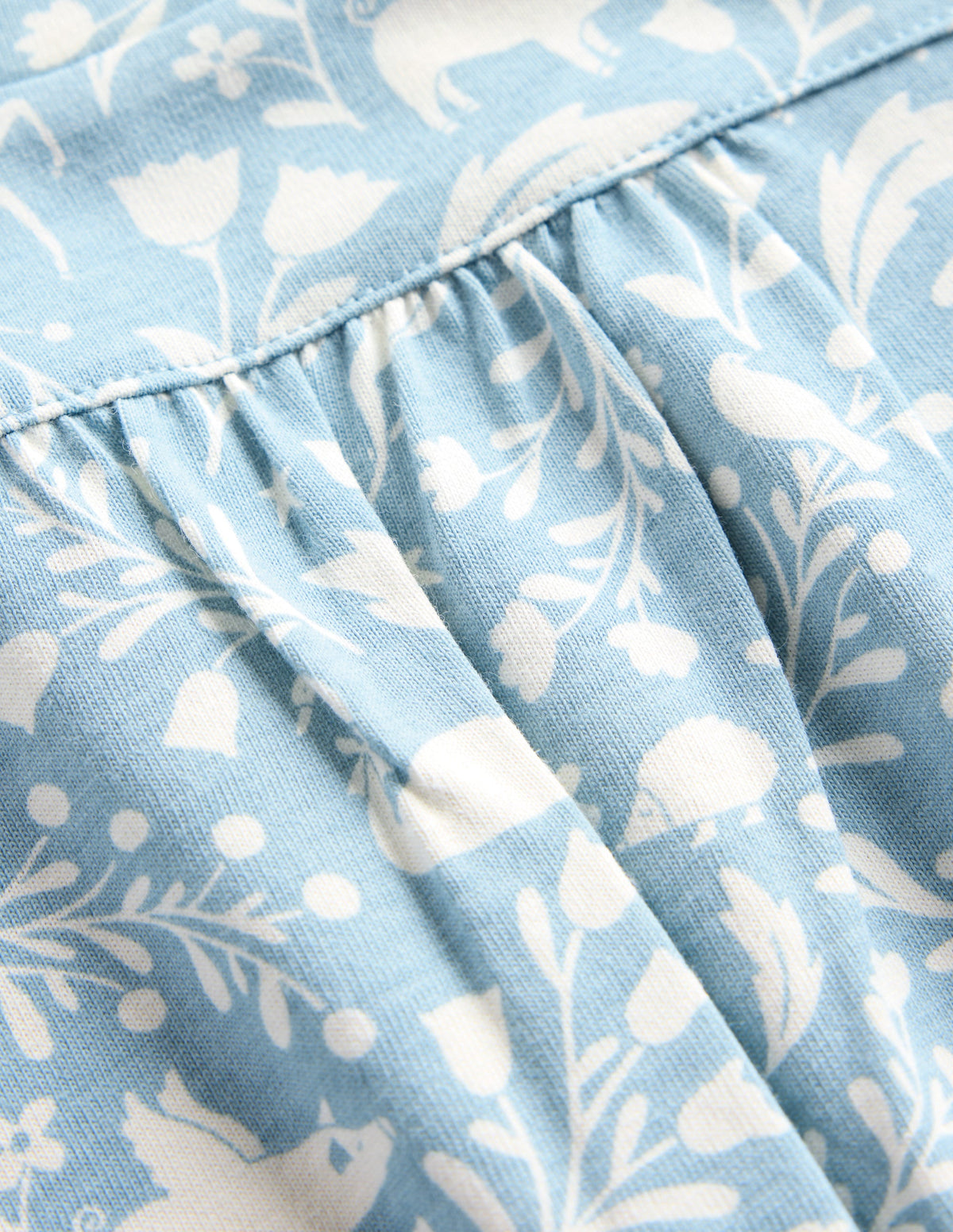 Printed Long-sleeved Nightie-Blue Unicorns - Image 3