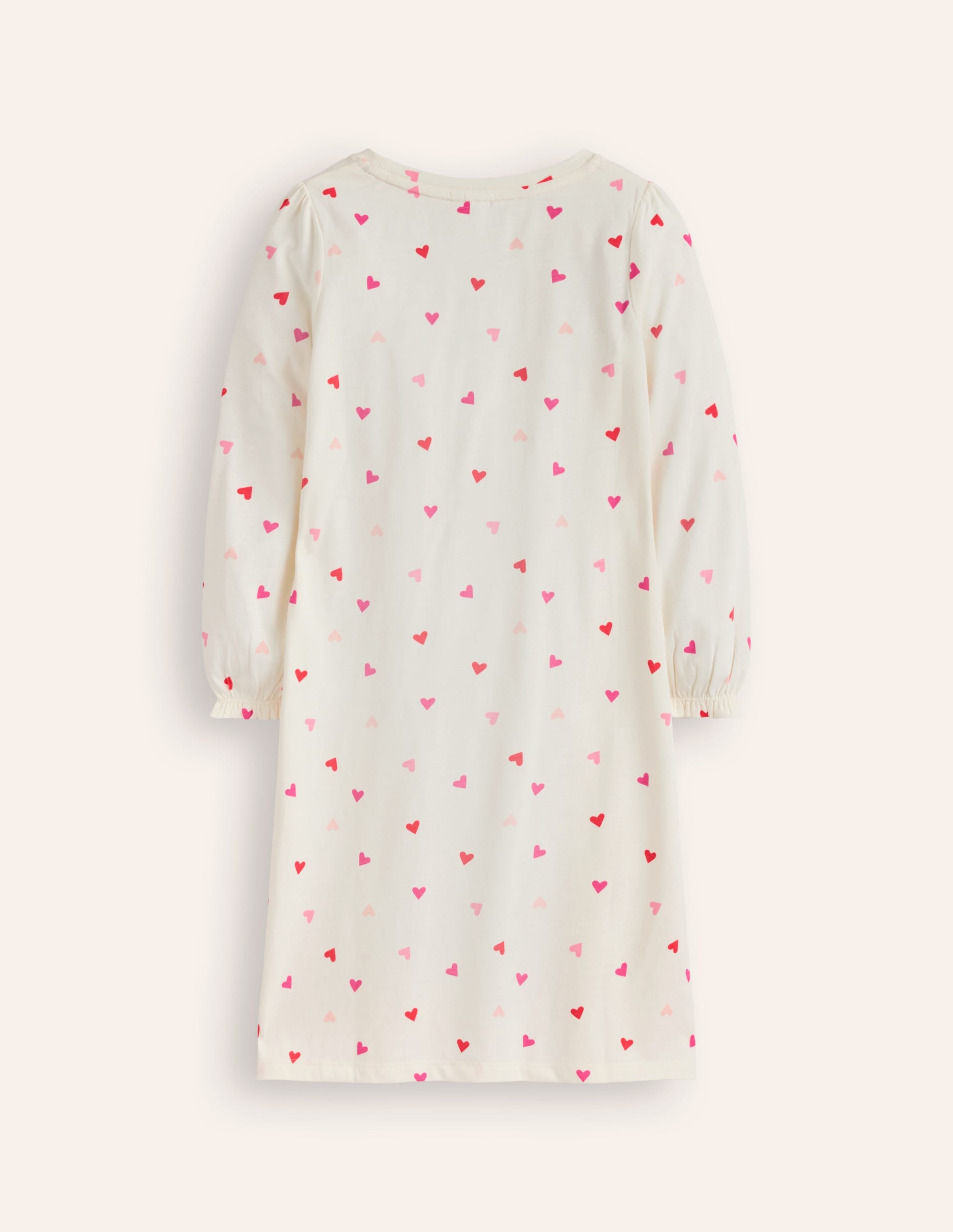 Printed Long-sleeved Nightie-Multi Hearts - Image 2