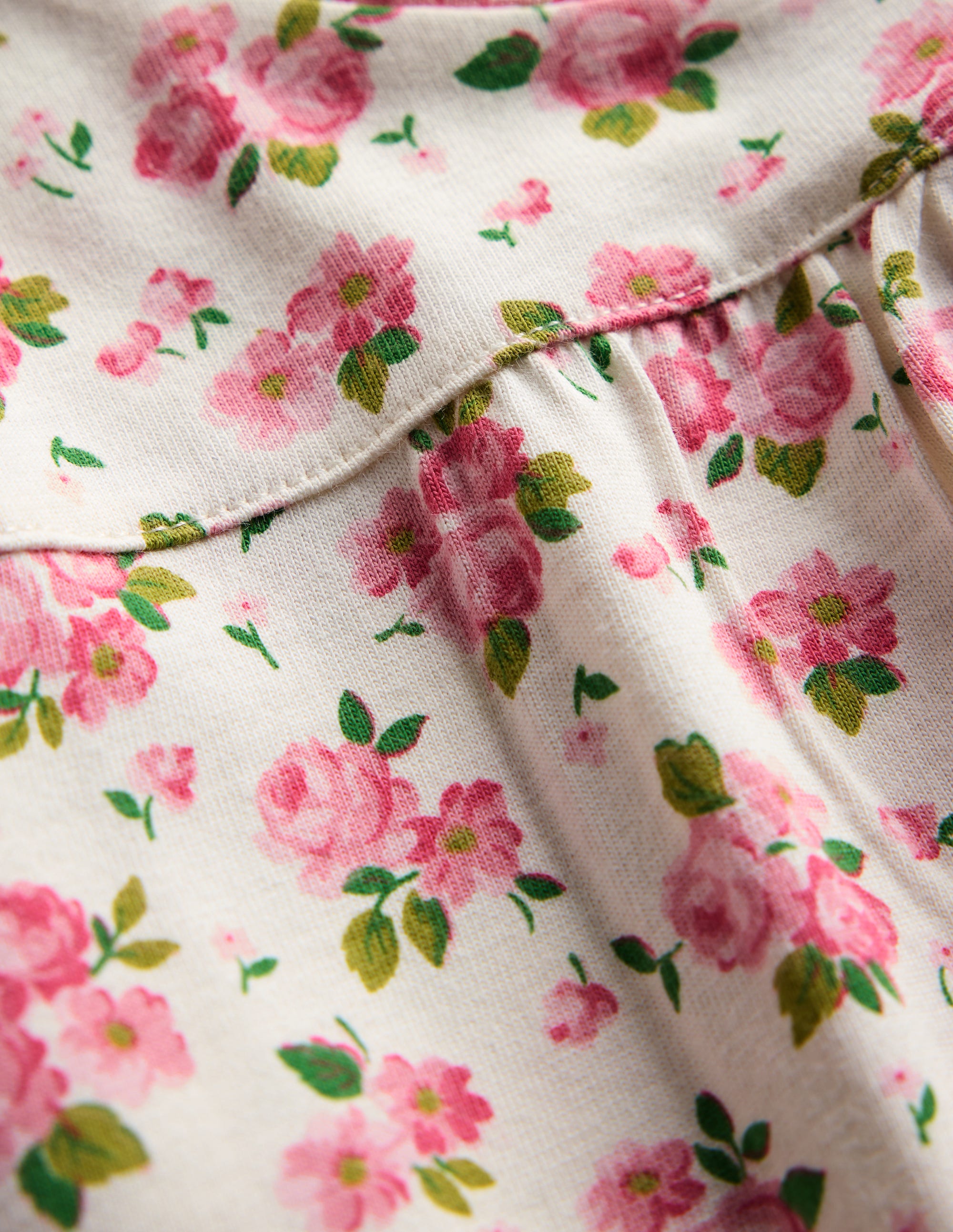 Printed Long-sleeved Nightie-Ivory Bouquet - Image 3