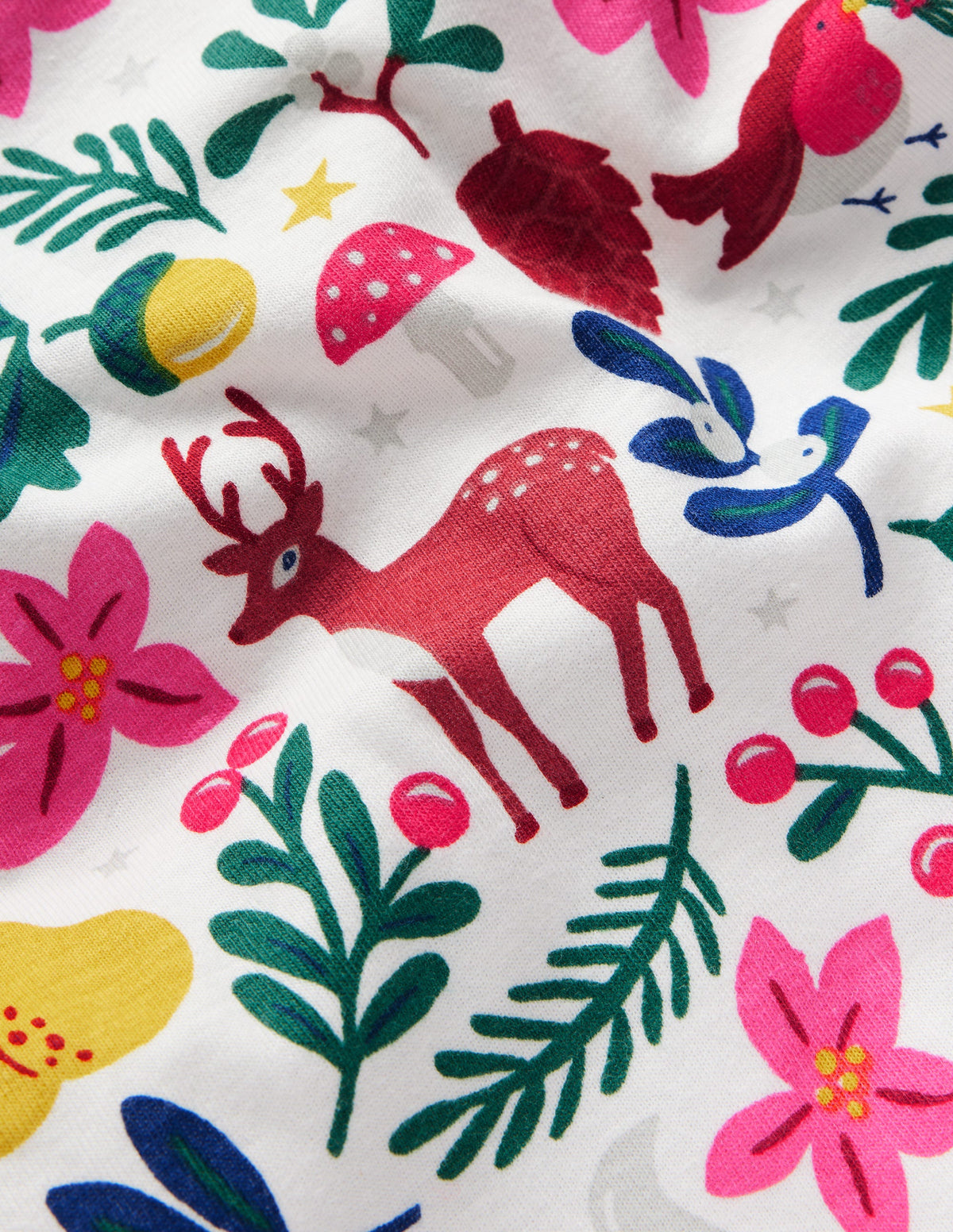 Snug Long John Pyjamas-Ivory Festive-3