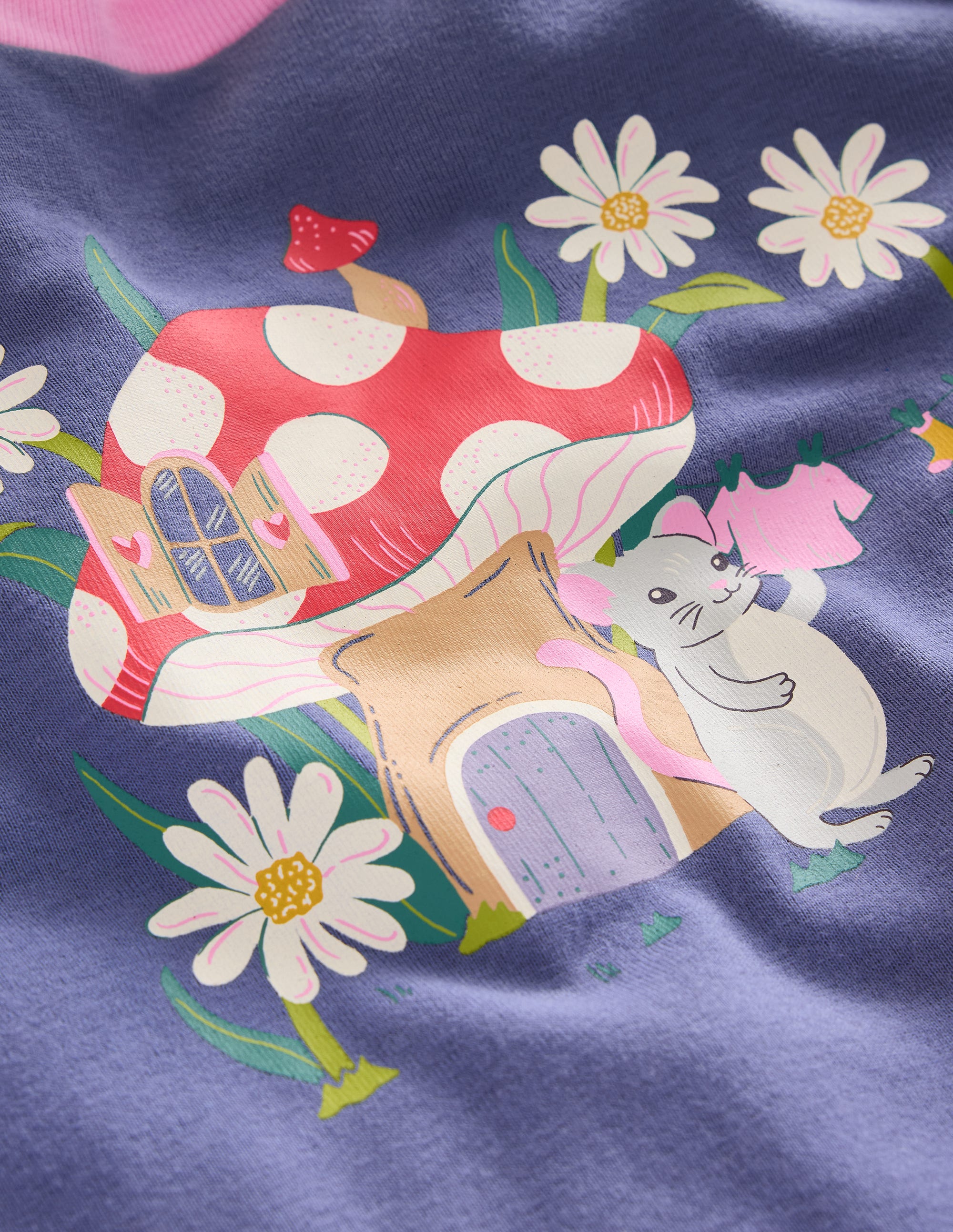 Snug Long John Pyjamas-Vintage Blue Toadstool - Image 3