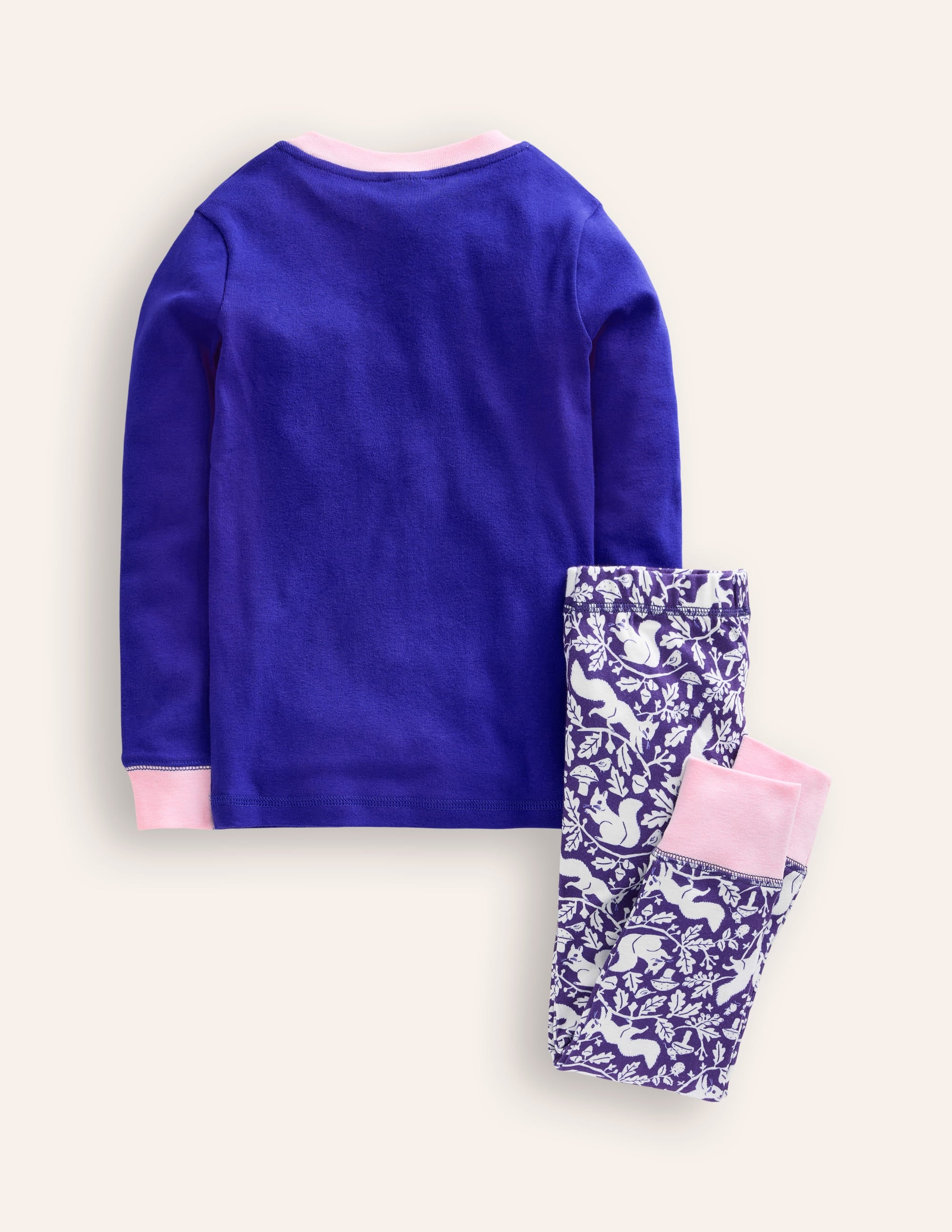 Snug Long John Pyjamas-Sapphire Blue Squirrel - Image 2