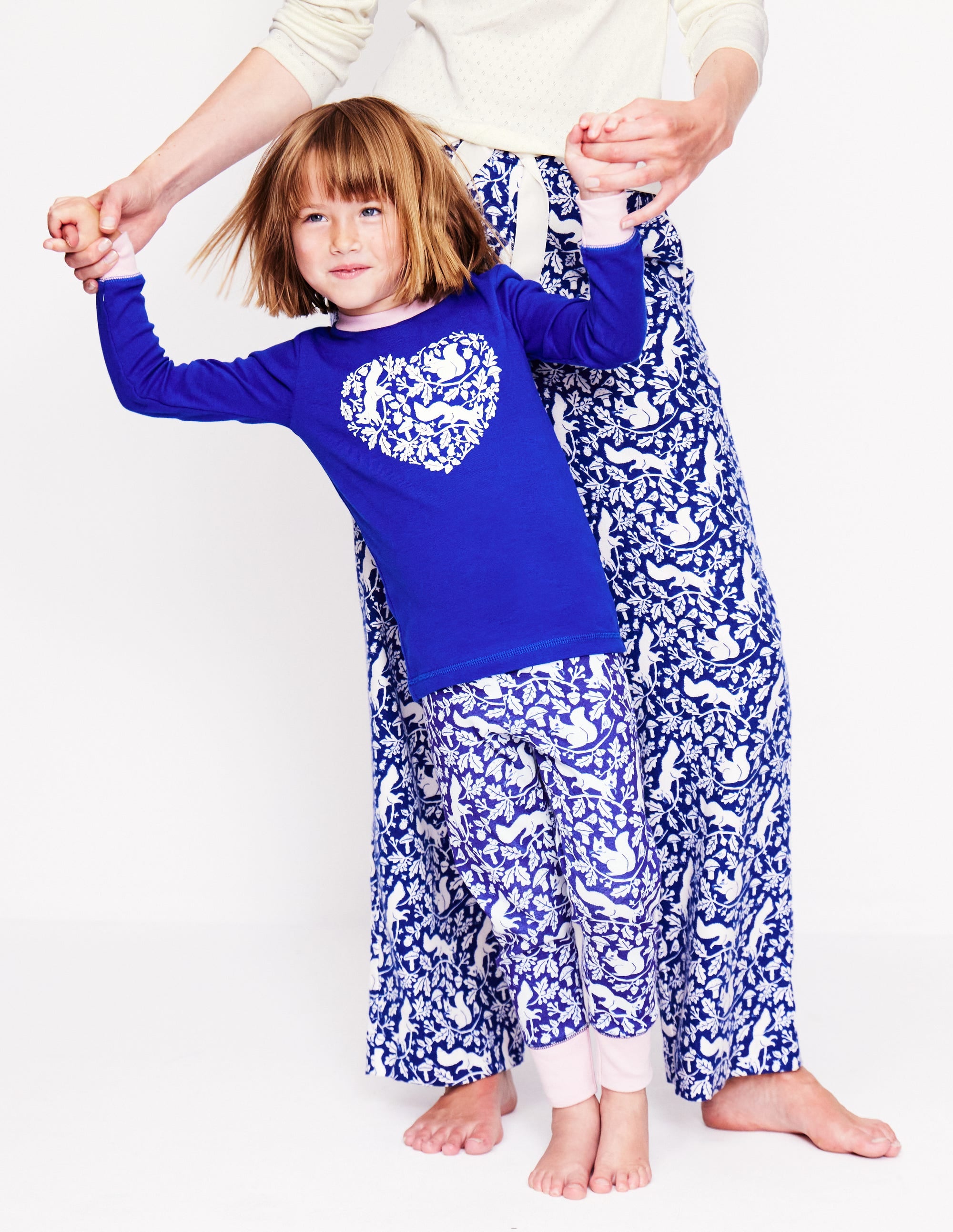Snug Long John Pyjamas-Sapphire Blue Squirrel - Image 4