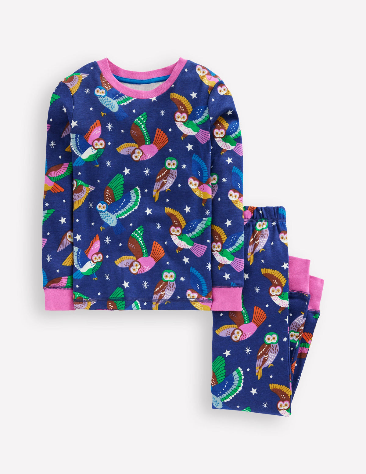 Snug Glow-In-The-Dark Pyjamas-Starboard Blue Owls - Image 1