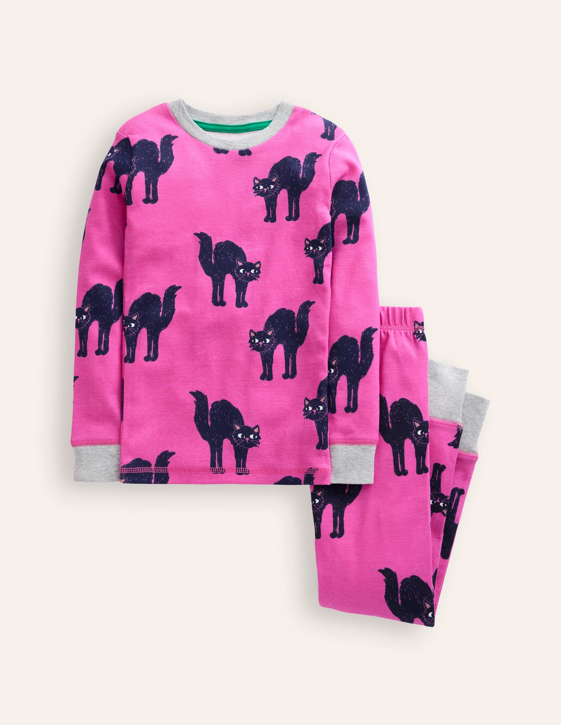 Snug Glow-In-The-Dark Pyjamas-Tickled Pink Cats-1