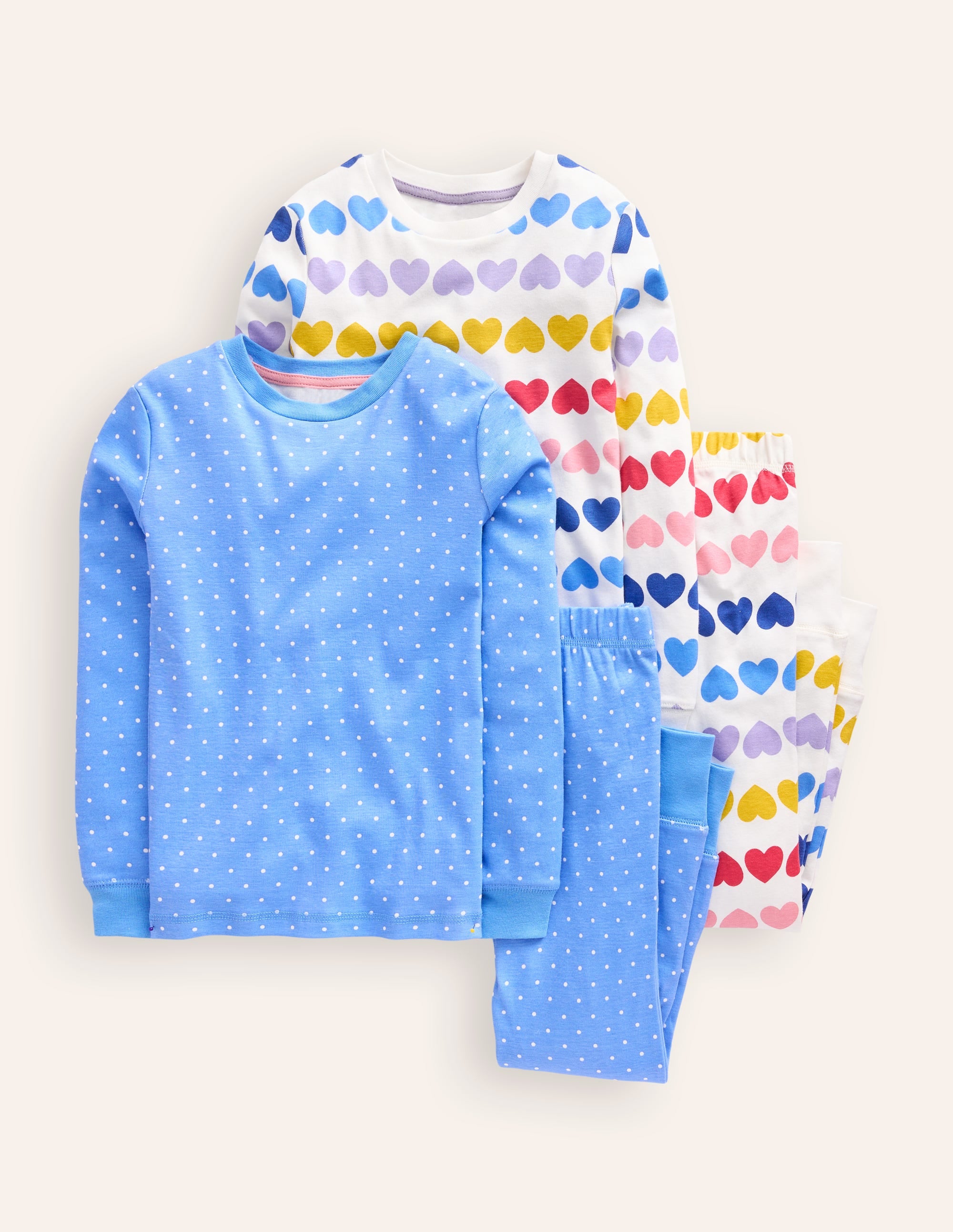Twin Pack Snug Pyjamas-Fair Isle Hearts - Image 1