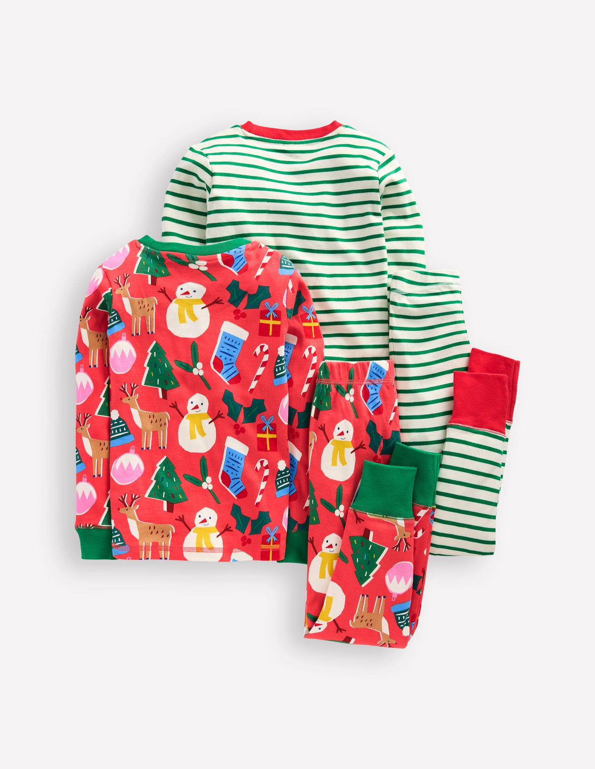 Twin Pack Snug Pyjamas-Jam Red Christmas - Image 6