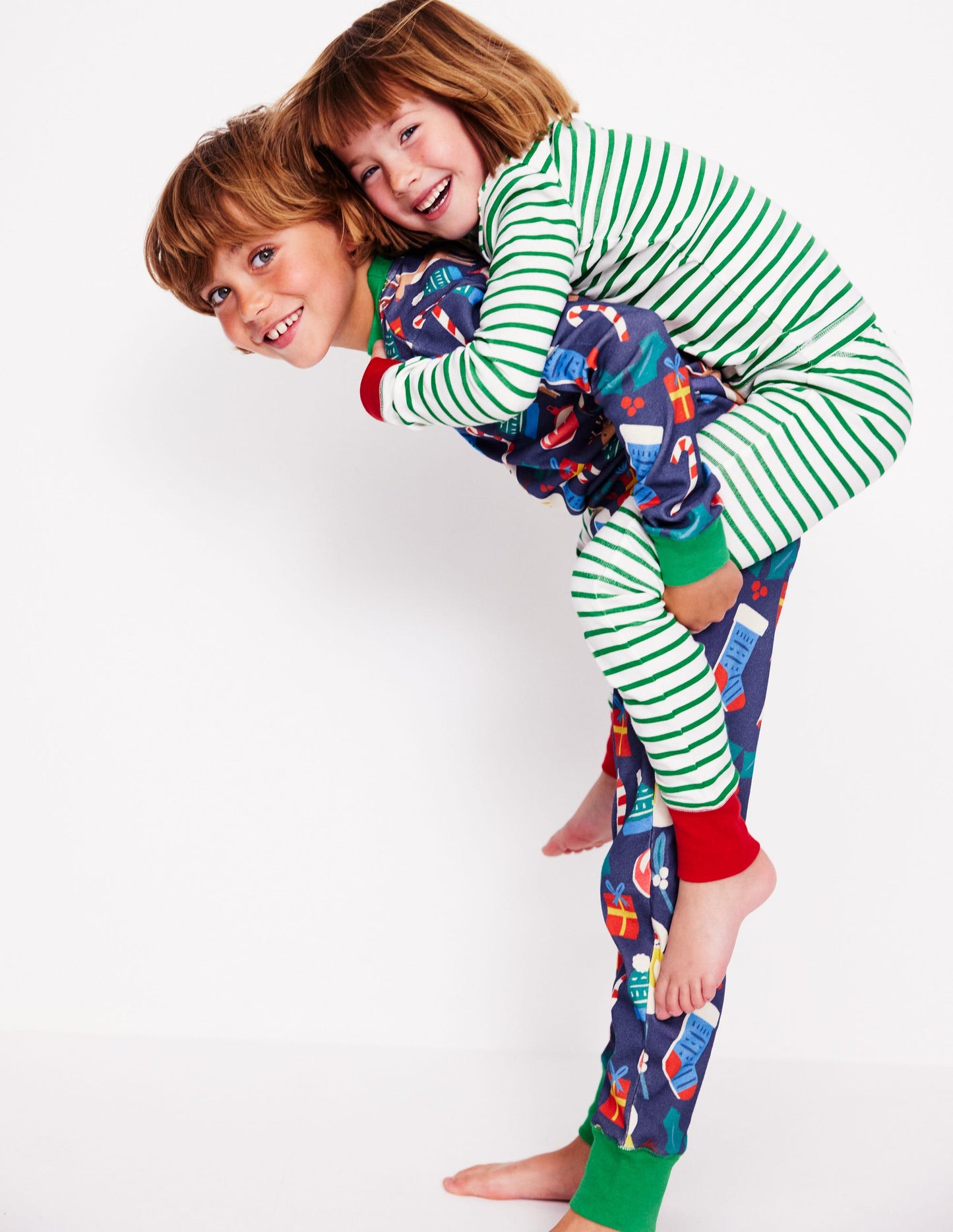 Twin Pack Snug Pyjamas-Jam Red Christmas