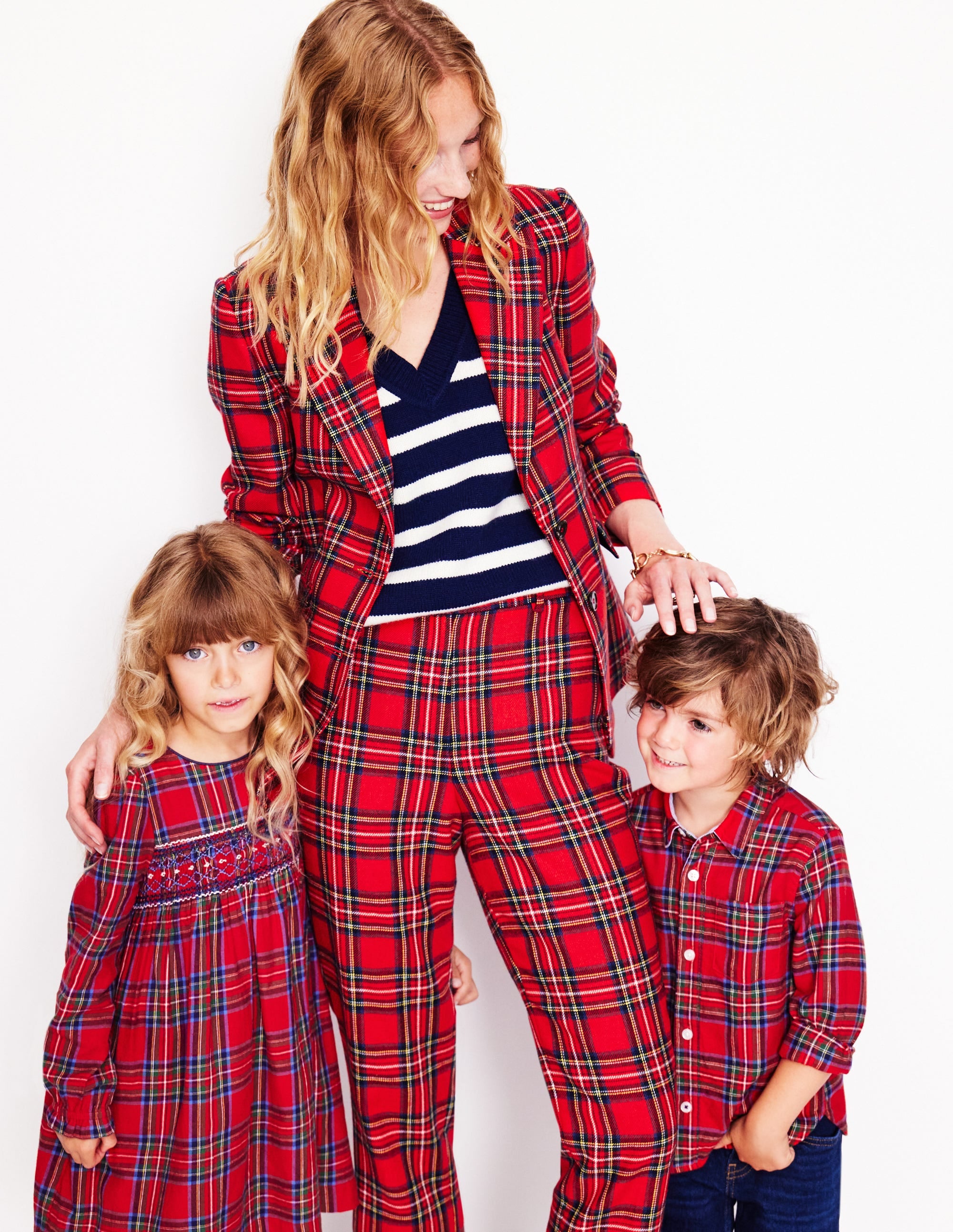 Bess Cosy Smocked Dress-Red and Blue Check - Image 5