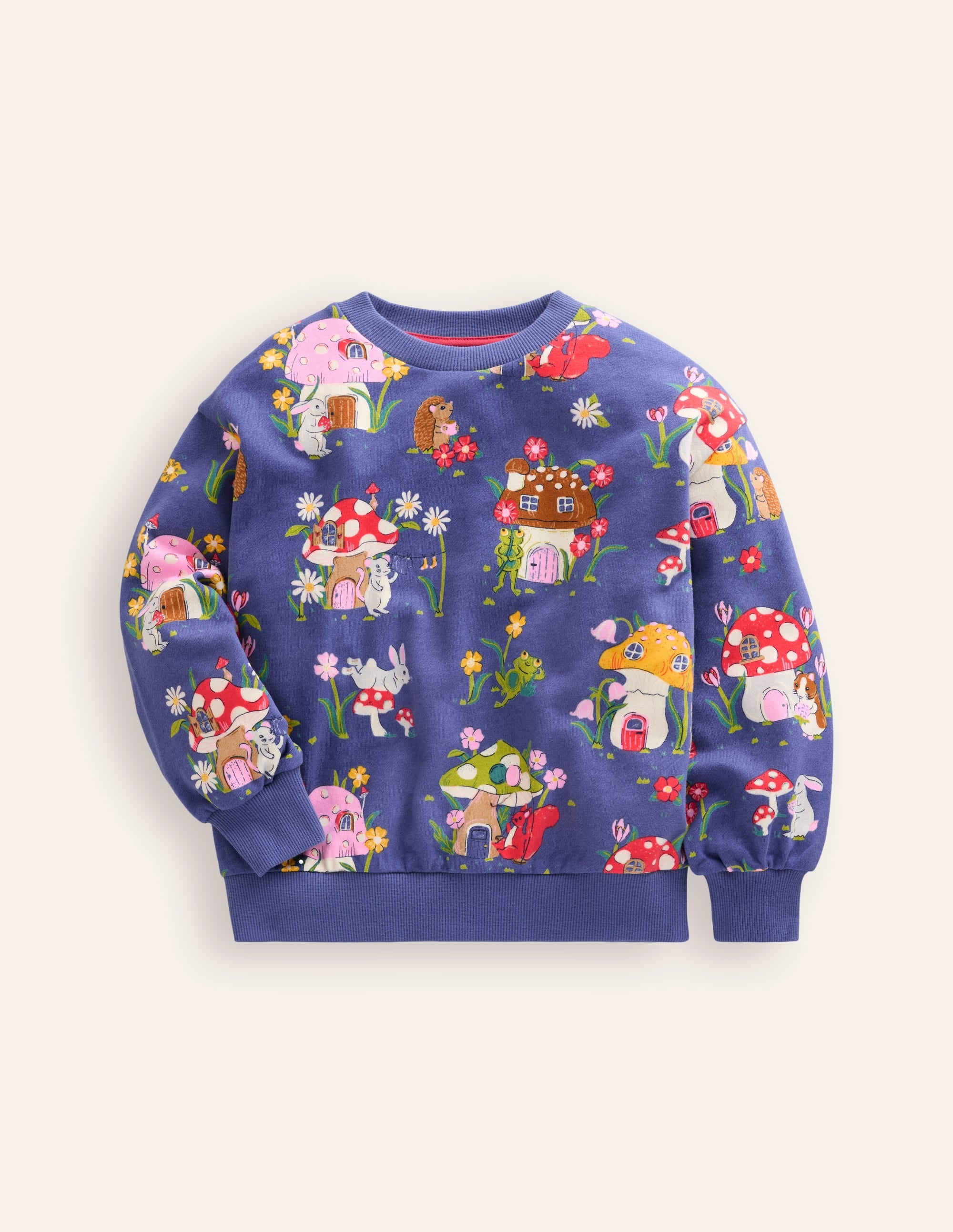Printed Relaxed Sweatshirt-Starboard Toadstool Village - Image 1