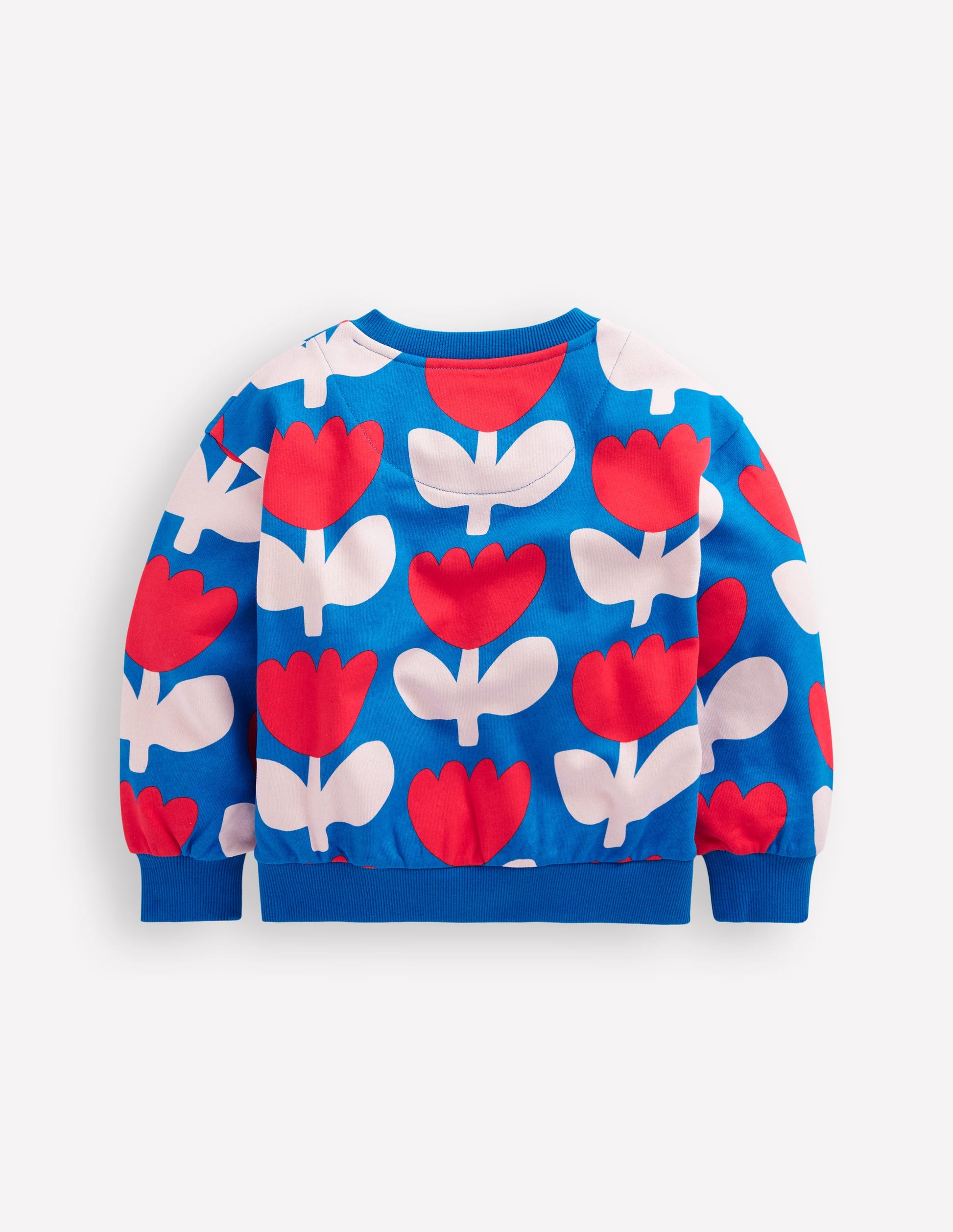 Printed Relaxed Sweatshirt-Kingfisher Blue Bold Floral-3