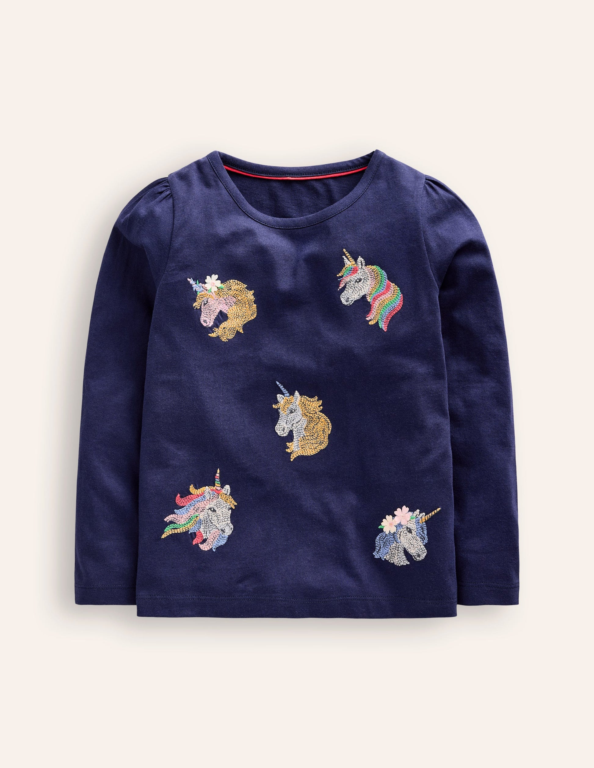Superstitch Puff Sleeve Top-Starboard Blue Unicorns-1