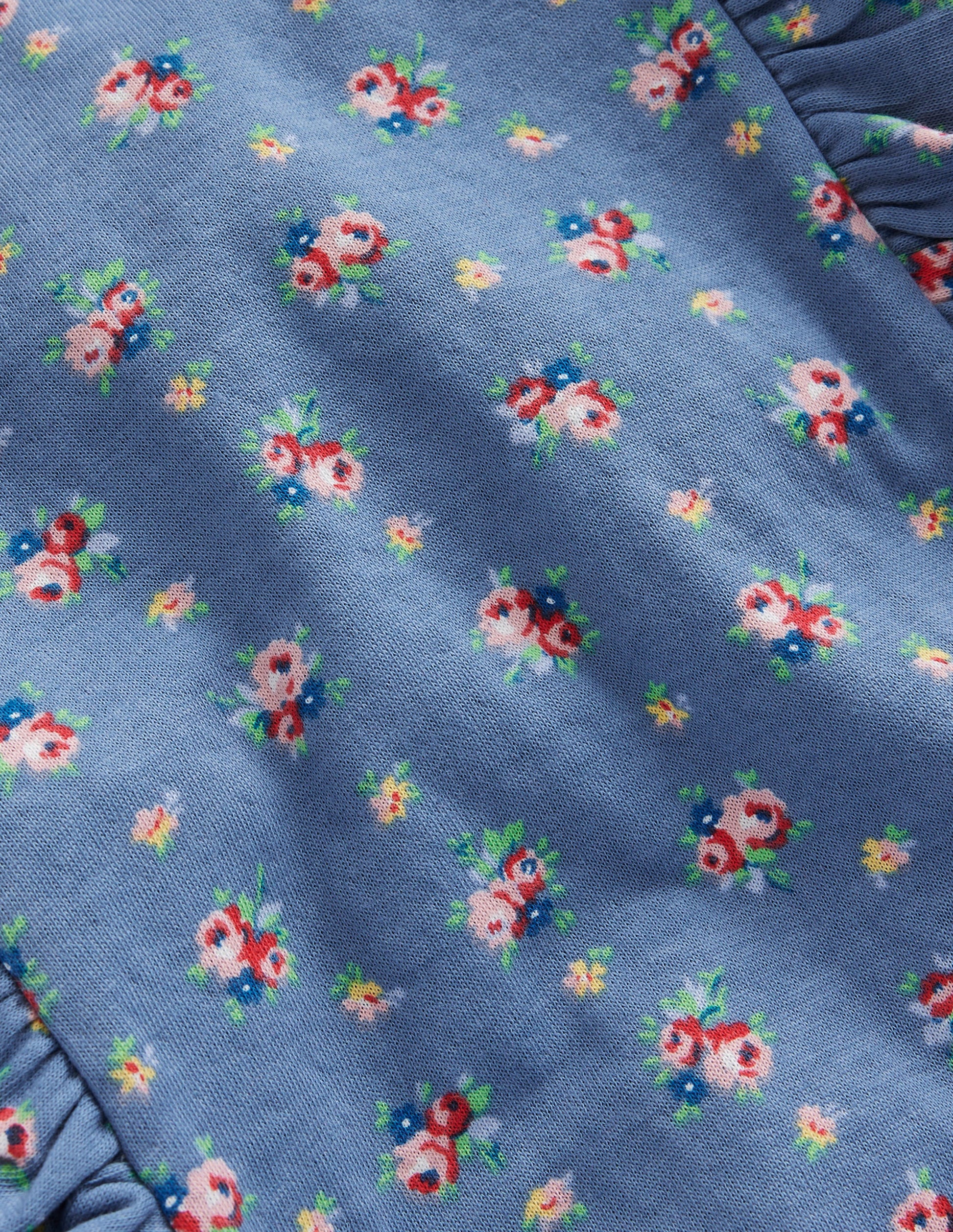 Frill Printed Sweatshirt-Bluejay Floral Bouquet-3