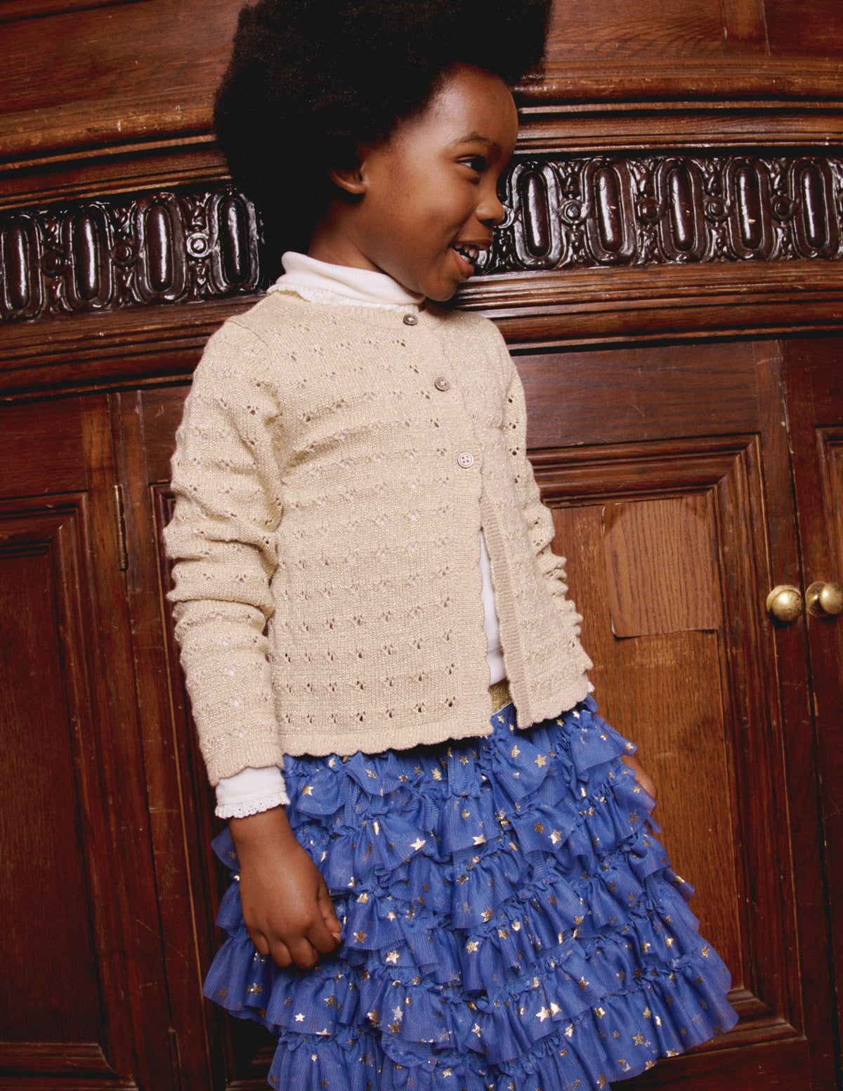 Sparkle Occasion Cardigan-Gold - Image 4