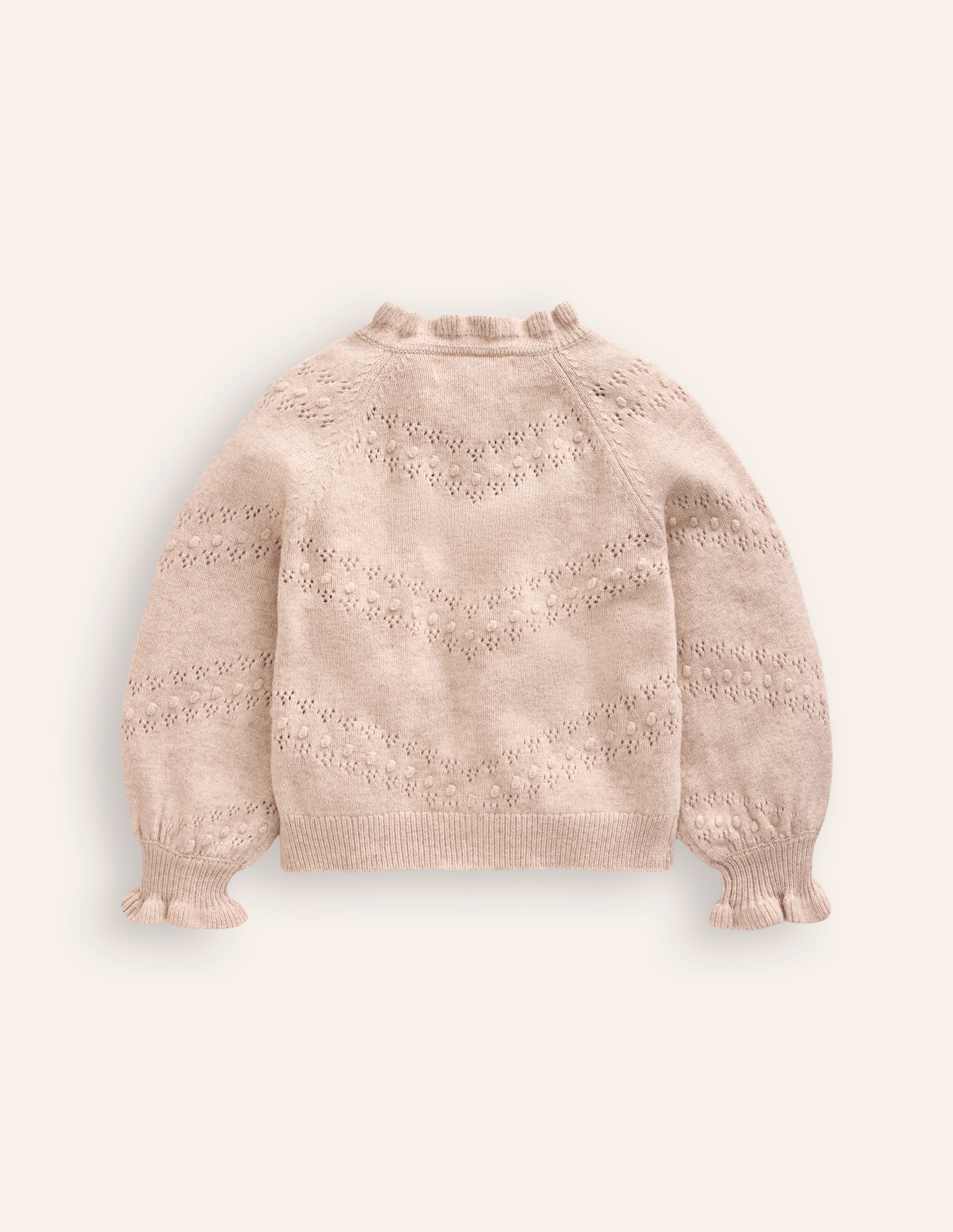 Faye Embroidered Cardigan-Ecru Marl - Image 3
