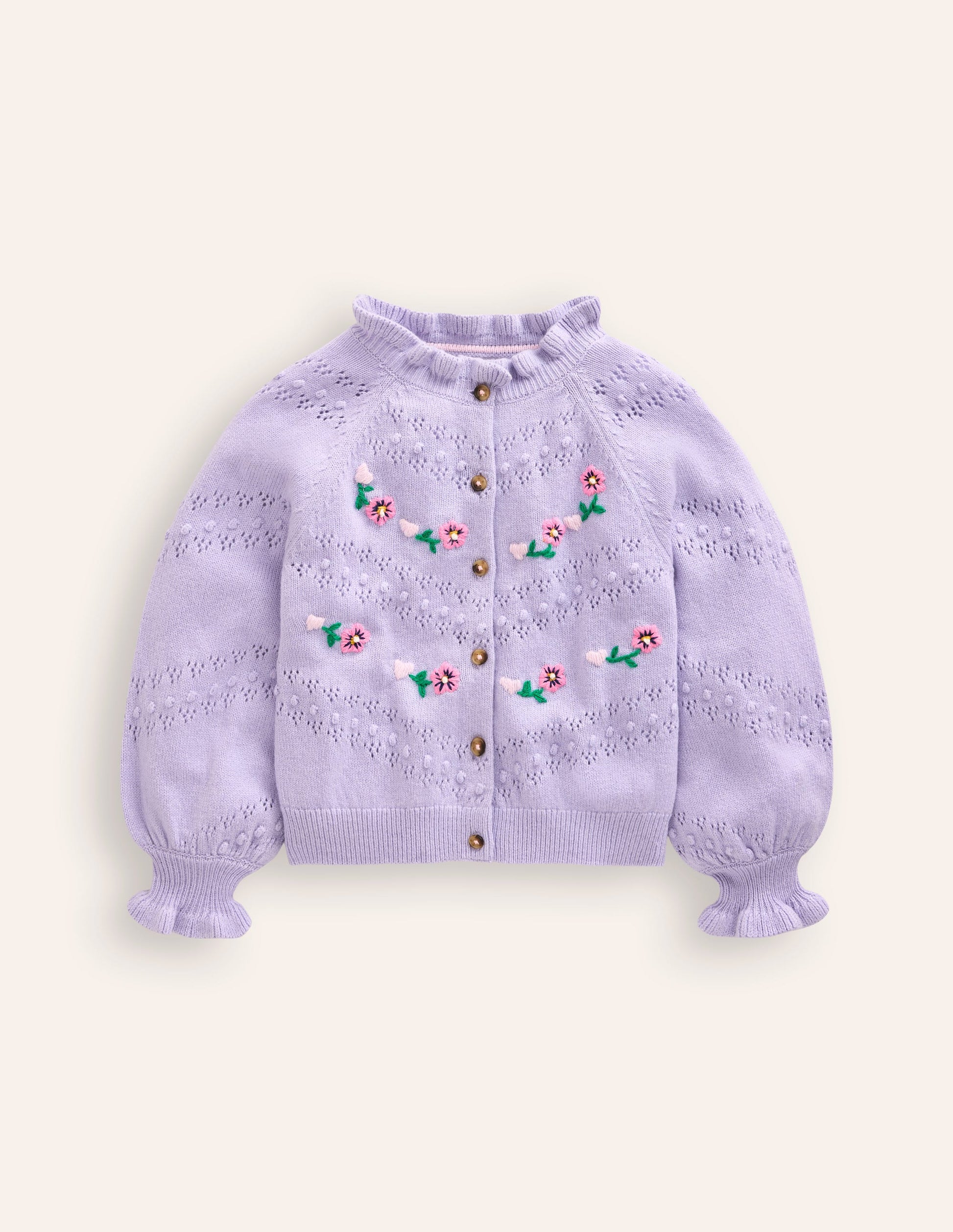 Faye Embroidered Cardigan-Misty Lavender-1