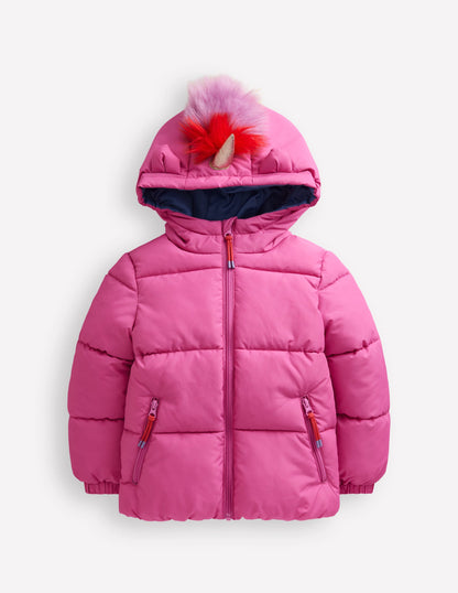 Fun Padded Coat-Pink Unicorn-1