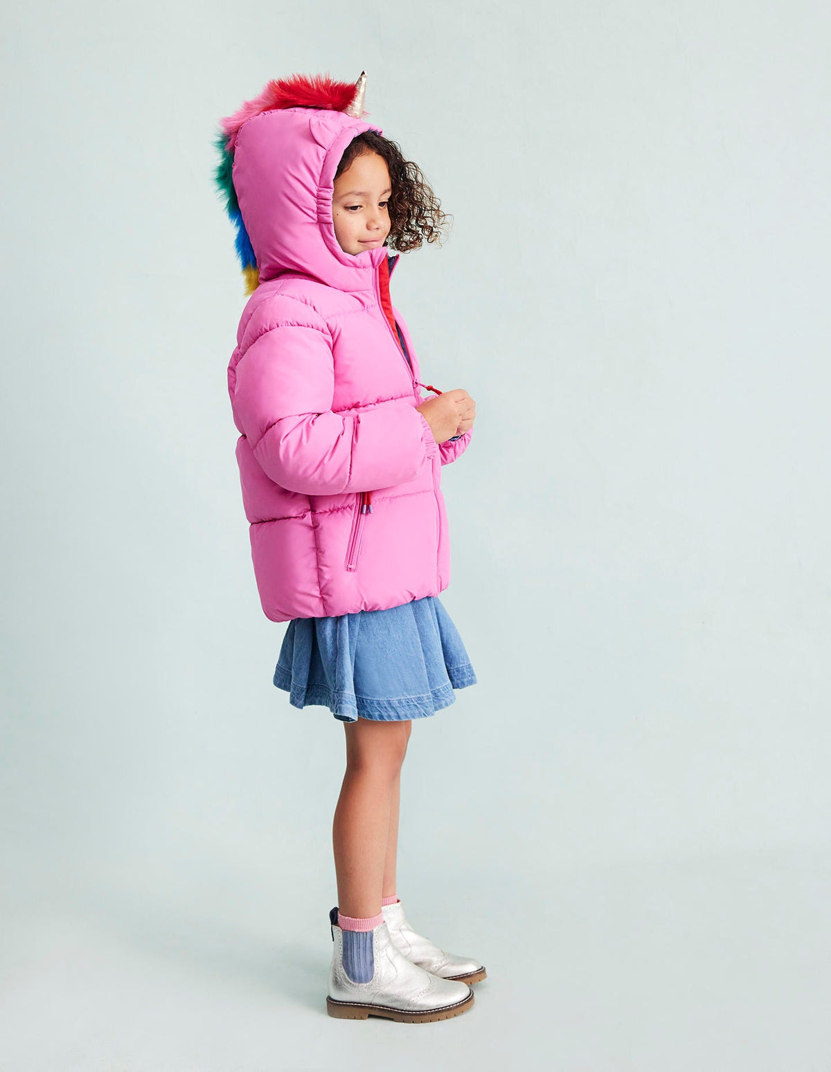 Fun Padded Coat-Pink Unicorn - Image 4