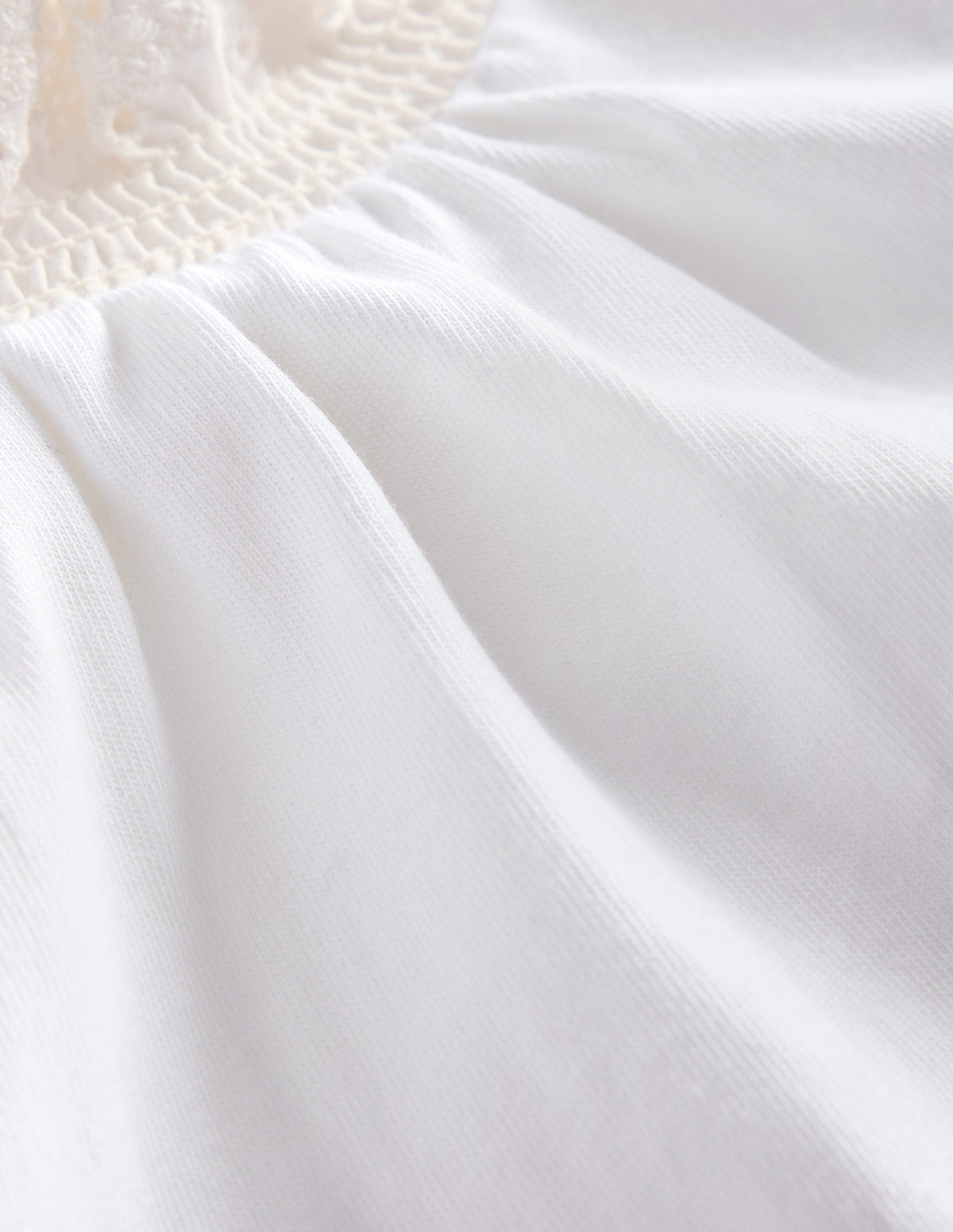 Lace Neck Jersey Blouse-Ivory-3
