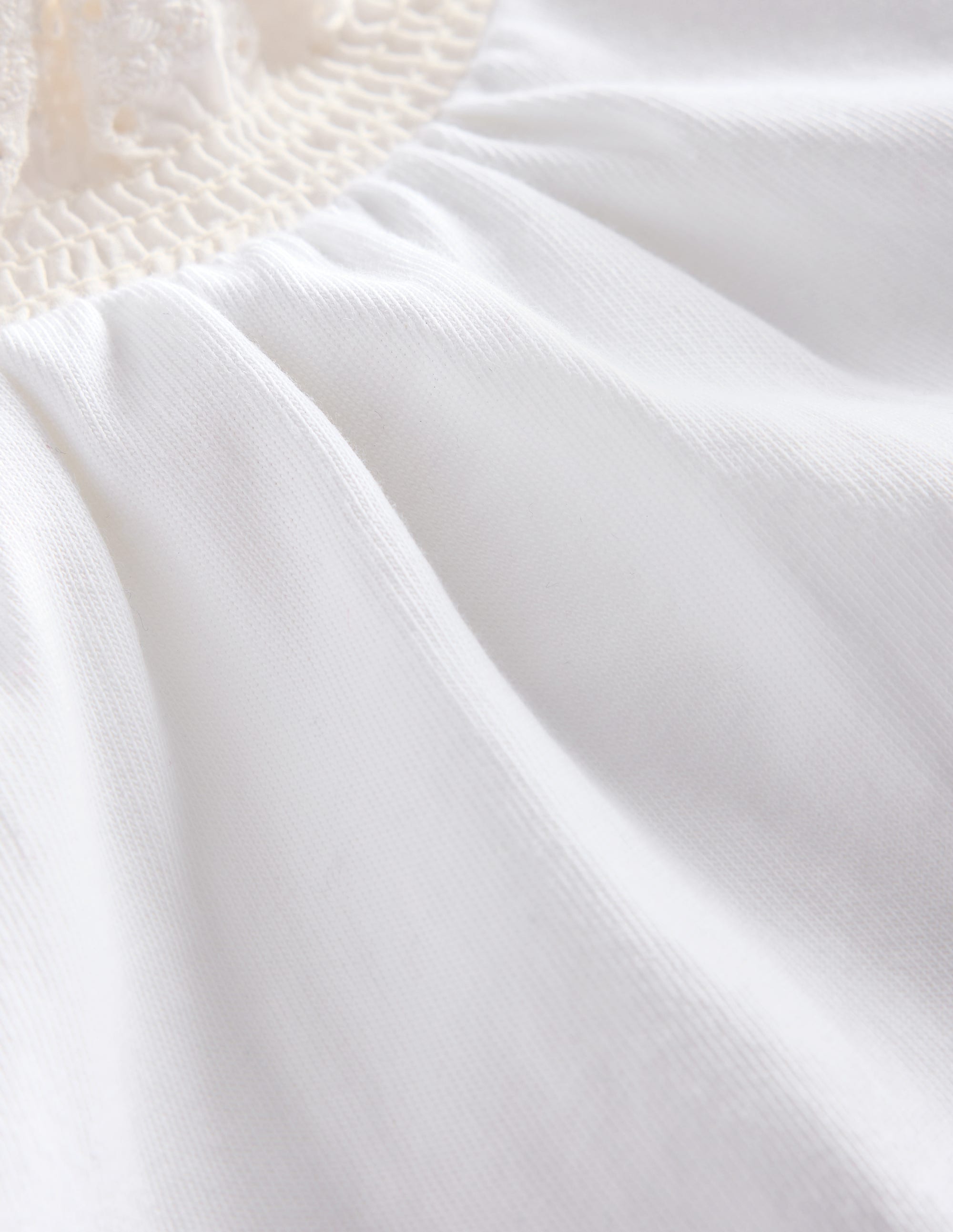 Lace Neck Jersey Blouse-Ivory - Image 3