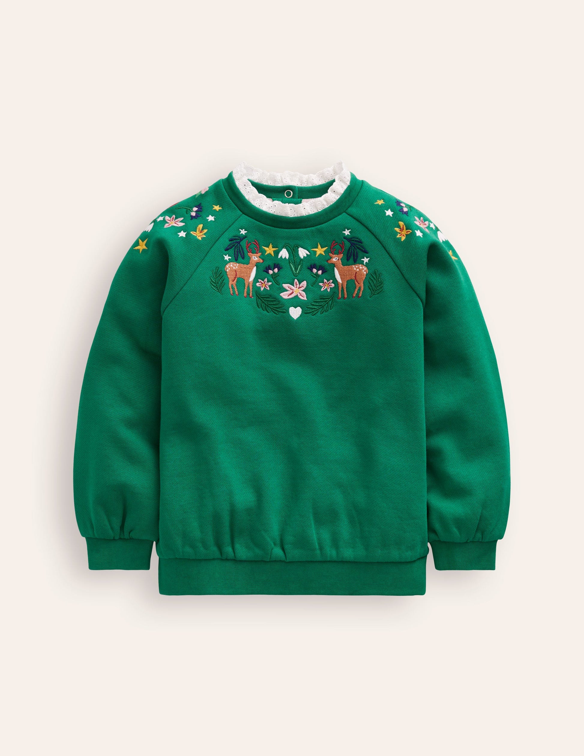 Embroidered Sweat-Jewel Green-1