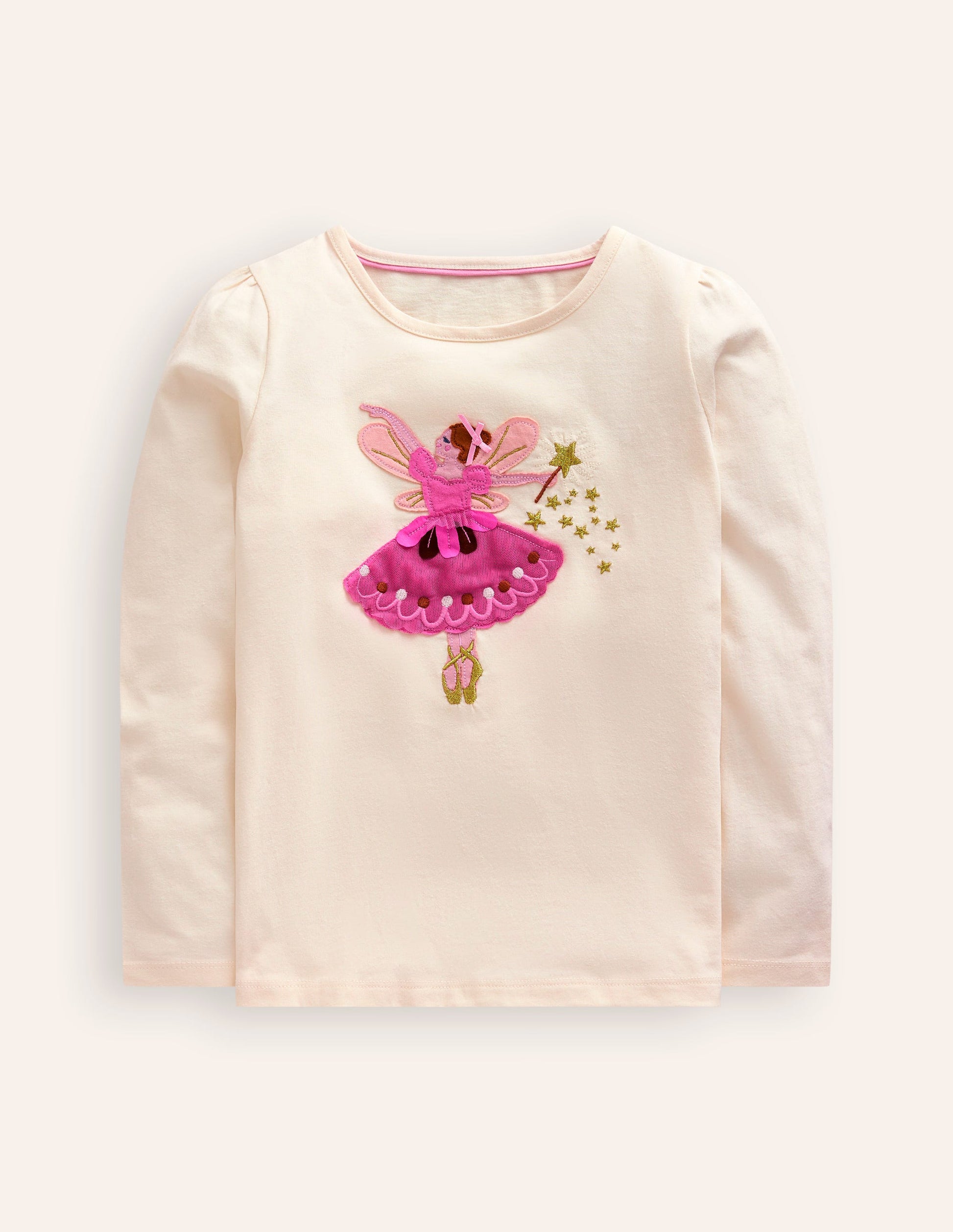 Puff Sleeve Logo Top-Vanilla White Fairy-1