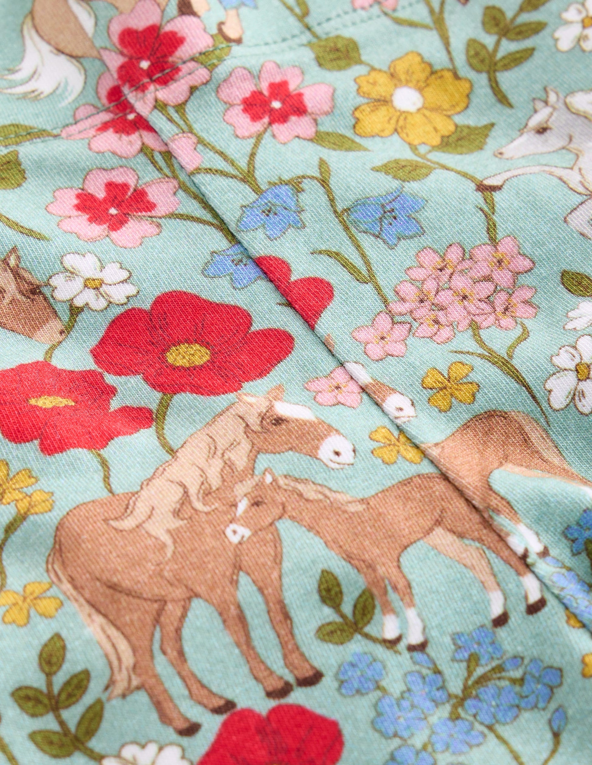 Fun Cosy Leggings-Blue Pony Floral-3