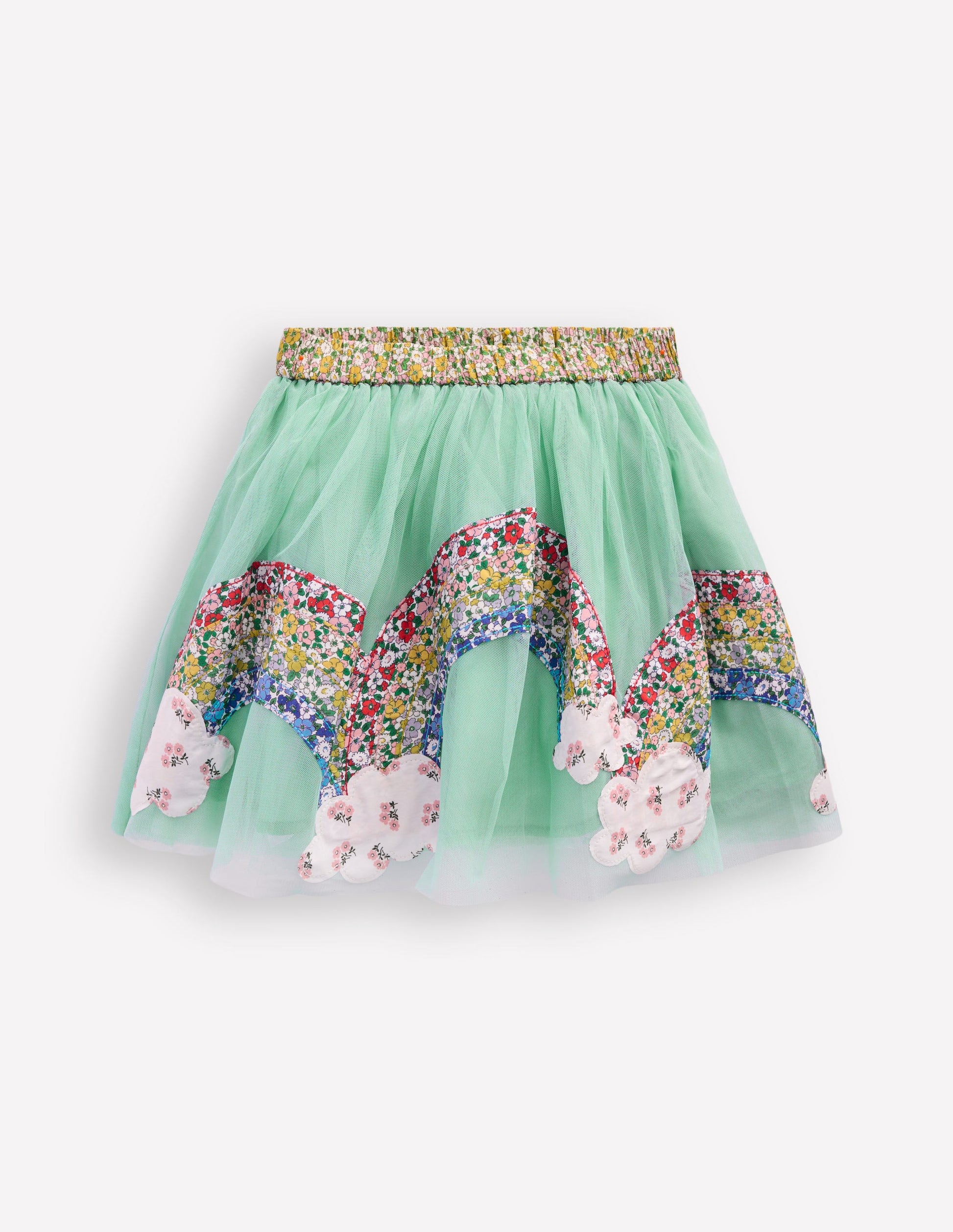 Fun Tulle Skirt-Blue Frost Rainbows-1