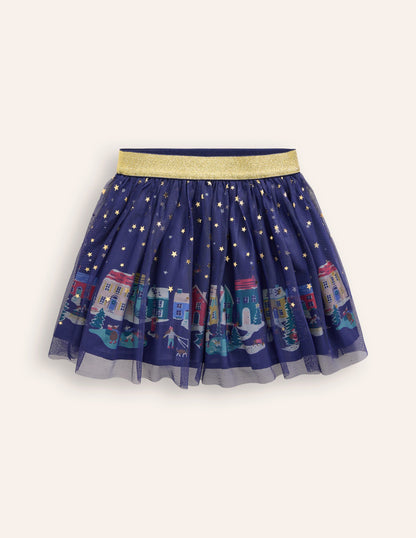 Fun Tulle Skirt-College Navy Stars-1