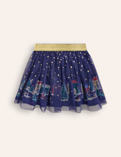 Fun Tulle Skirt-College Navy Stars-2