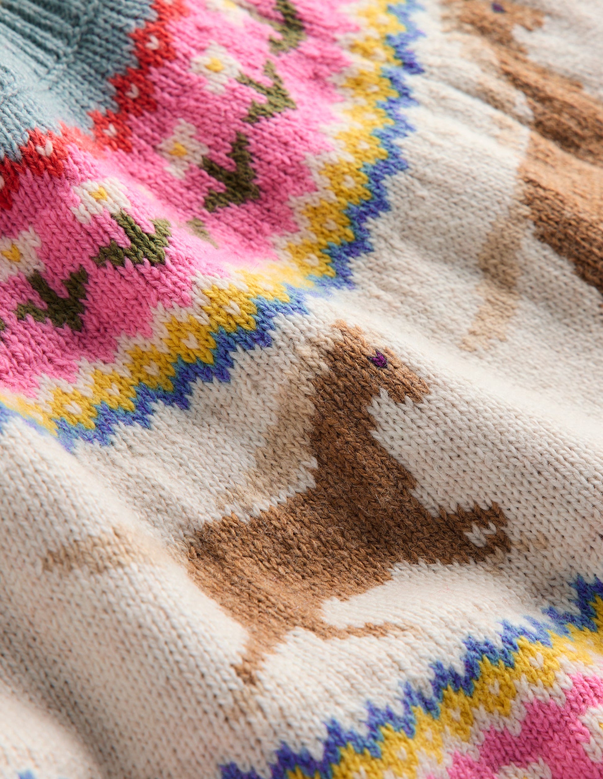 Minnie Fair Isle Jumper Dress-Seamist Marl Horses-6