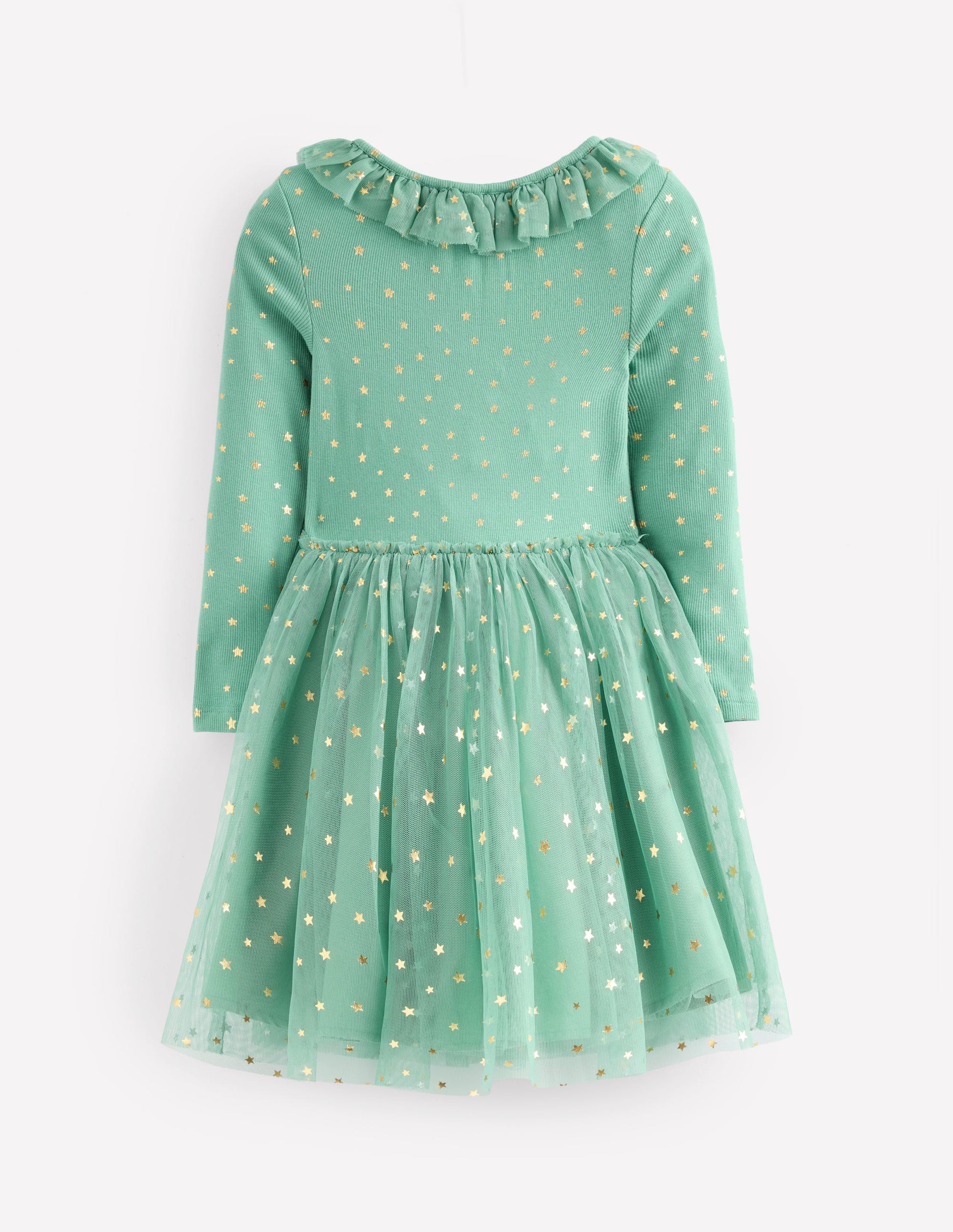 Rose Twirly Tulle Dress-Eucalyptus Gold Stars-2