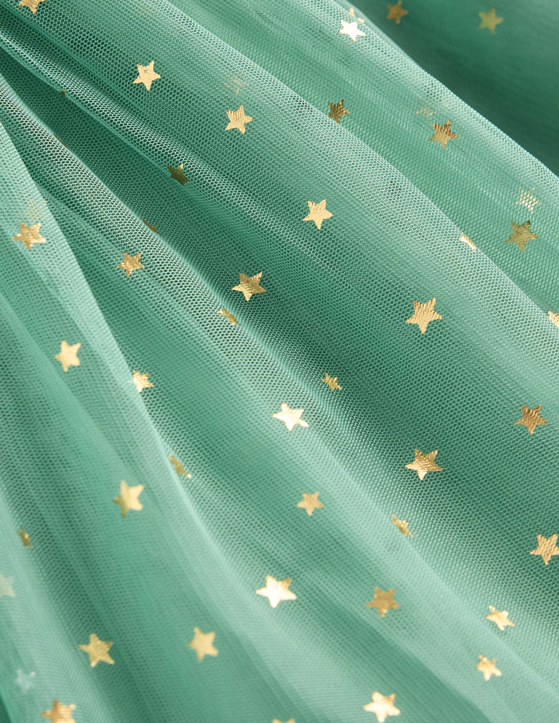 Rose Twirly Tulle Dress-Eucalyptus Gold Stars-3