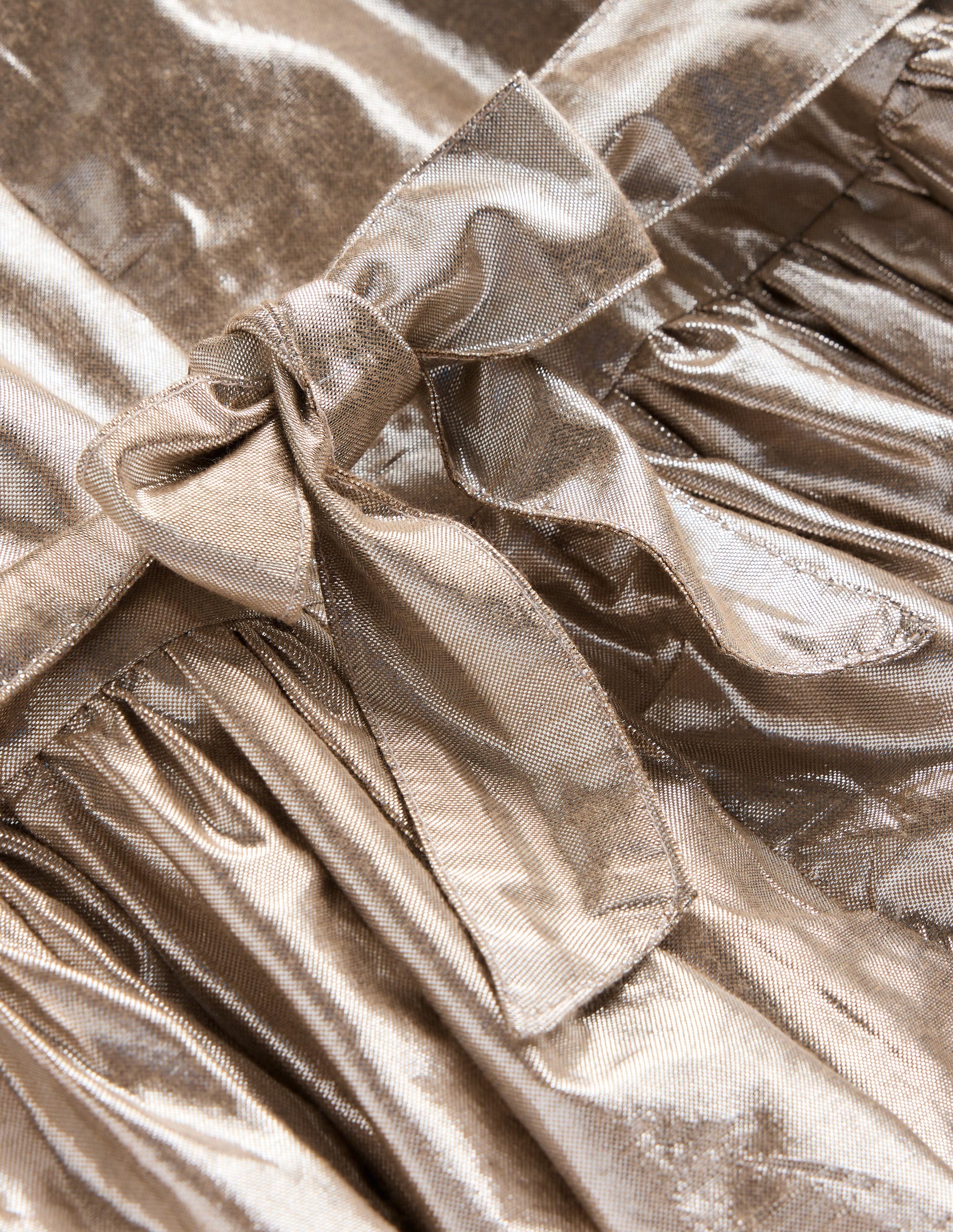 Metallic Smocked Party Dress-Gold-3