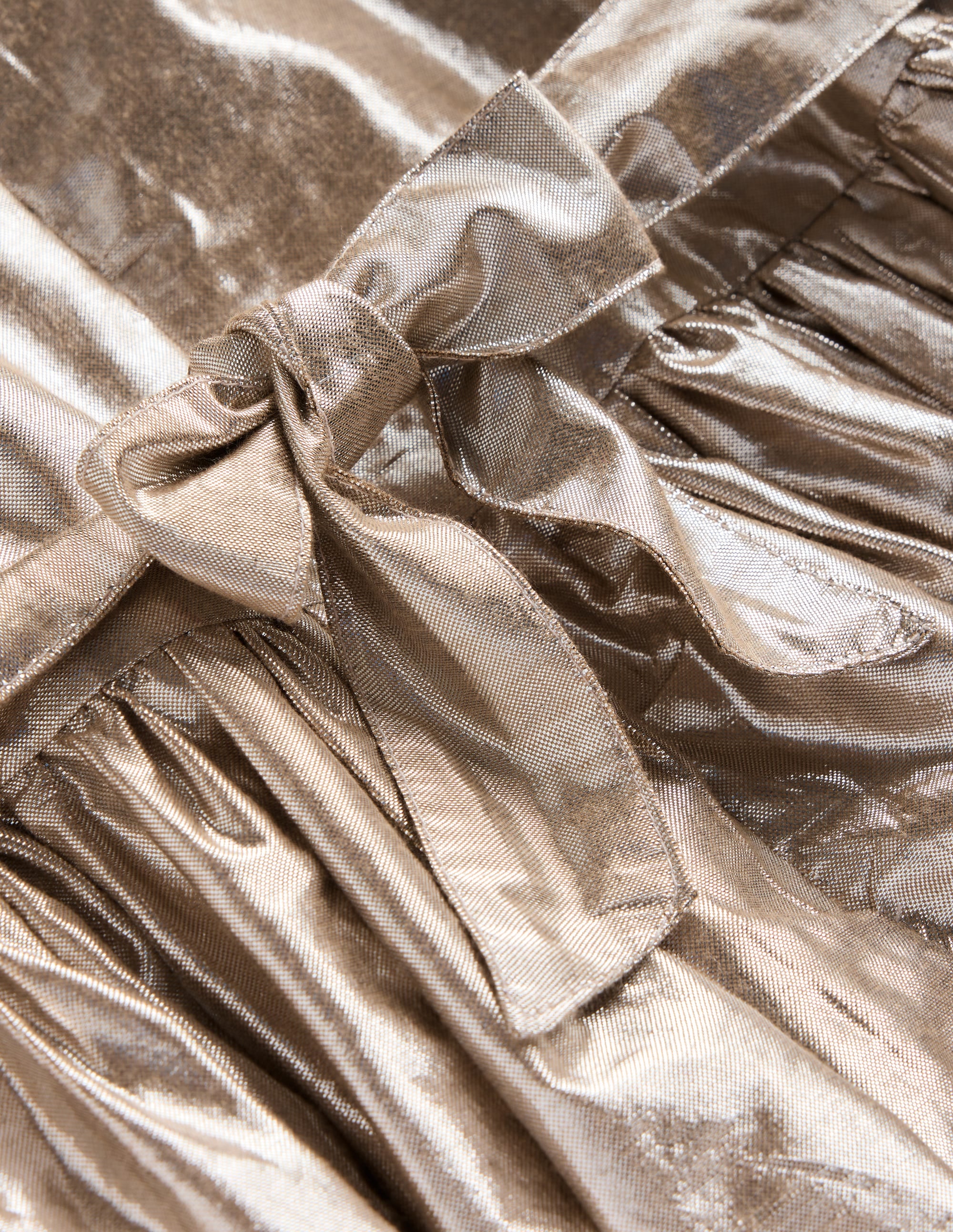 Metallic Smocked Party Dress-Gold - Image 3