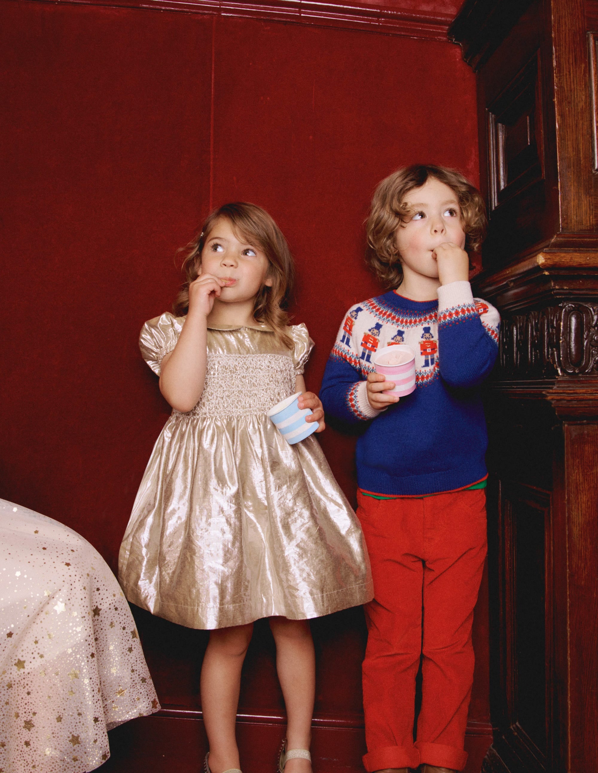 Metallic Smocked Party Dress-Gold - Image 4