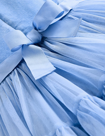 Beth Velvet Bodice Tulle Dress-Forget Me Not-3