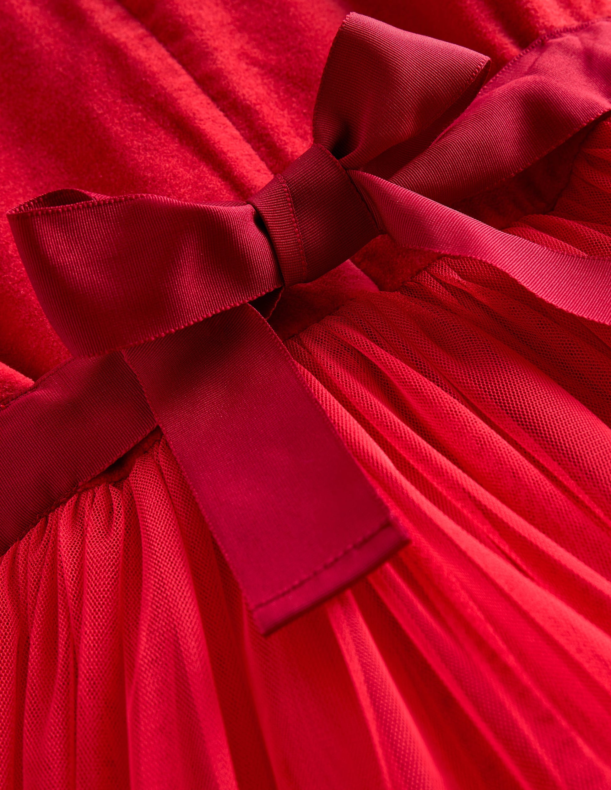 Beth Velvet Bodice Tulle Dress-Poppy Red-3